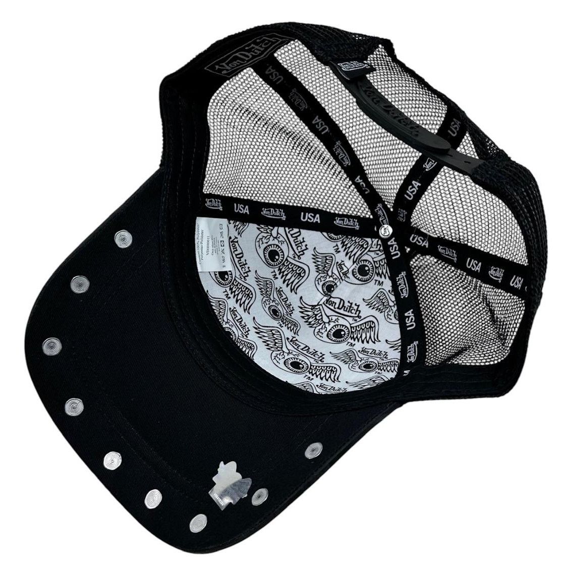 Von Dutch Von Dutch Trucker Black & Pink Studded Upside Down Patch Size ONE SIZE - 4 Thumbnail