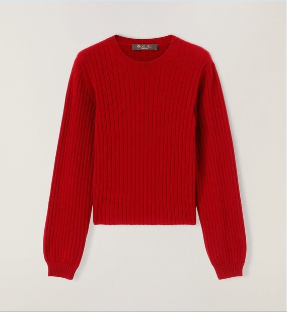 Loro Piana o1w1db10724 Maras Crewneck Sweater in Red Size L / US 10 / IT 46 - 1 Thumbnail