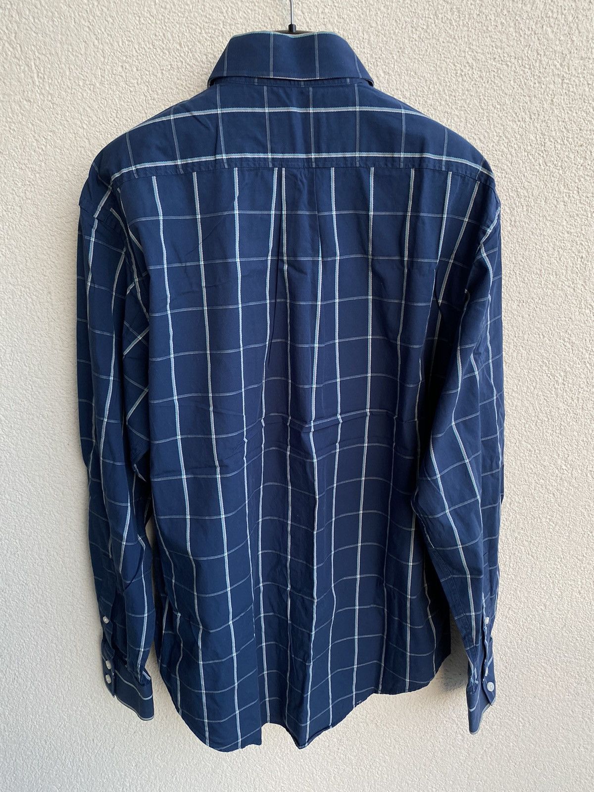 Yves Saint Laurent Cotton YSL Shirt Check Navy Size US M / EU 48-50 / 2 - 9 Thumbnail