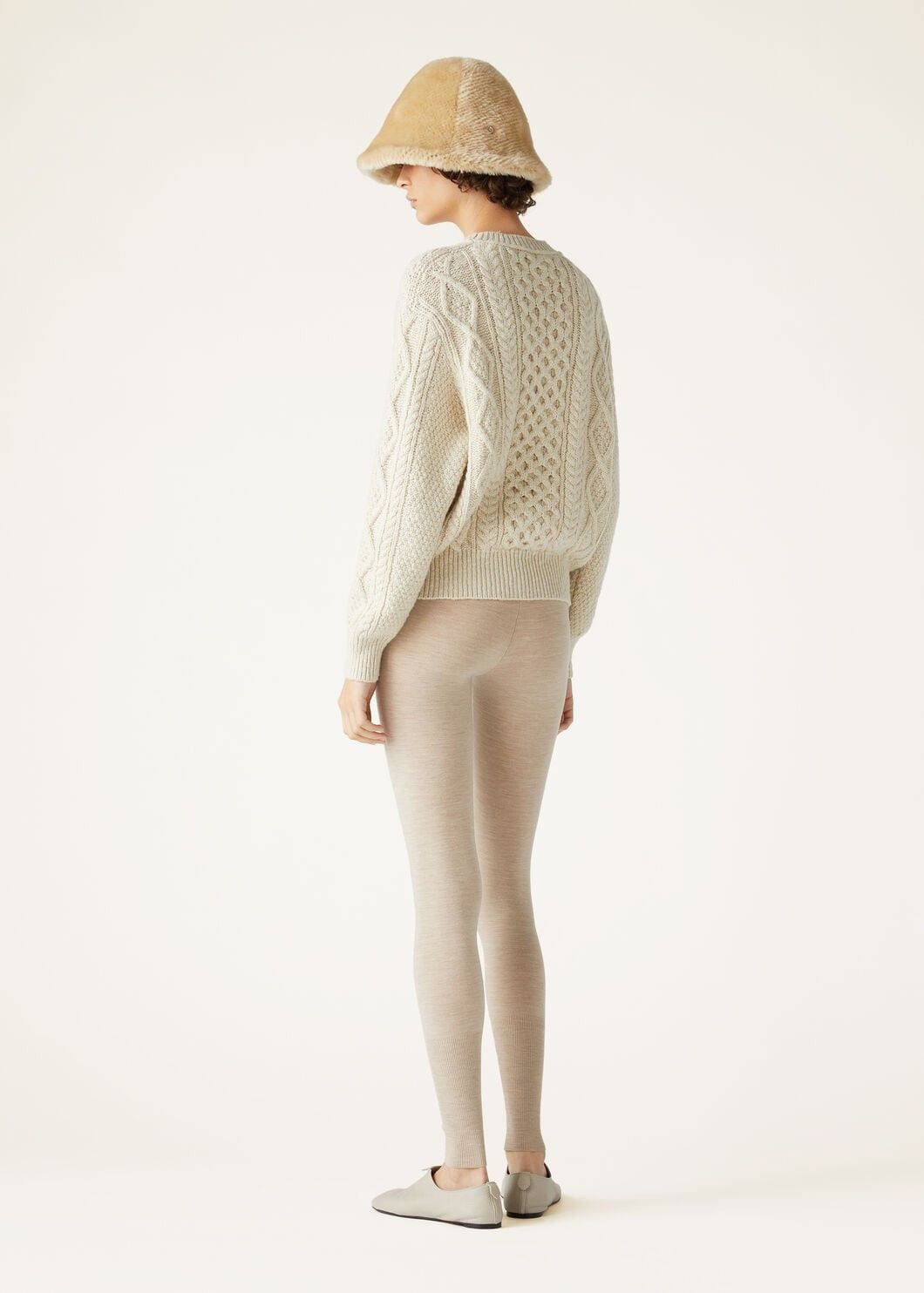 Loro Piana o1w1db10825 FAO7113 Valduggia Crewneck Sweater in Beige Size S / US 4 / IT 40 - 5 Thumbnail