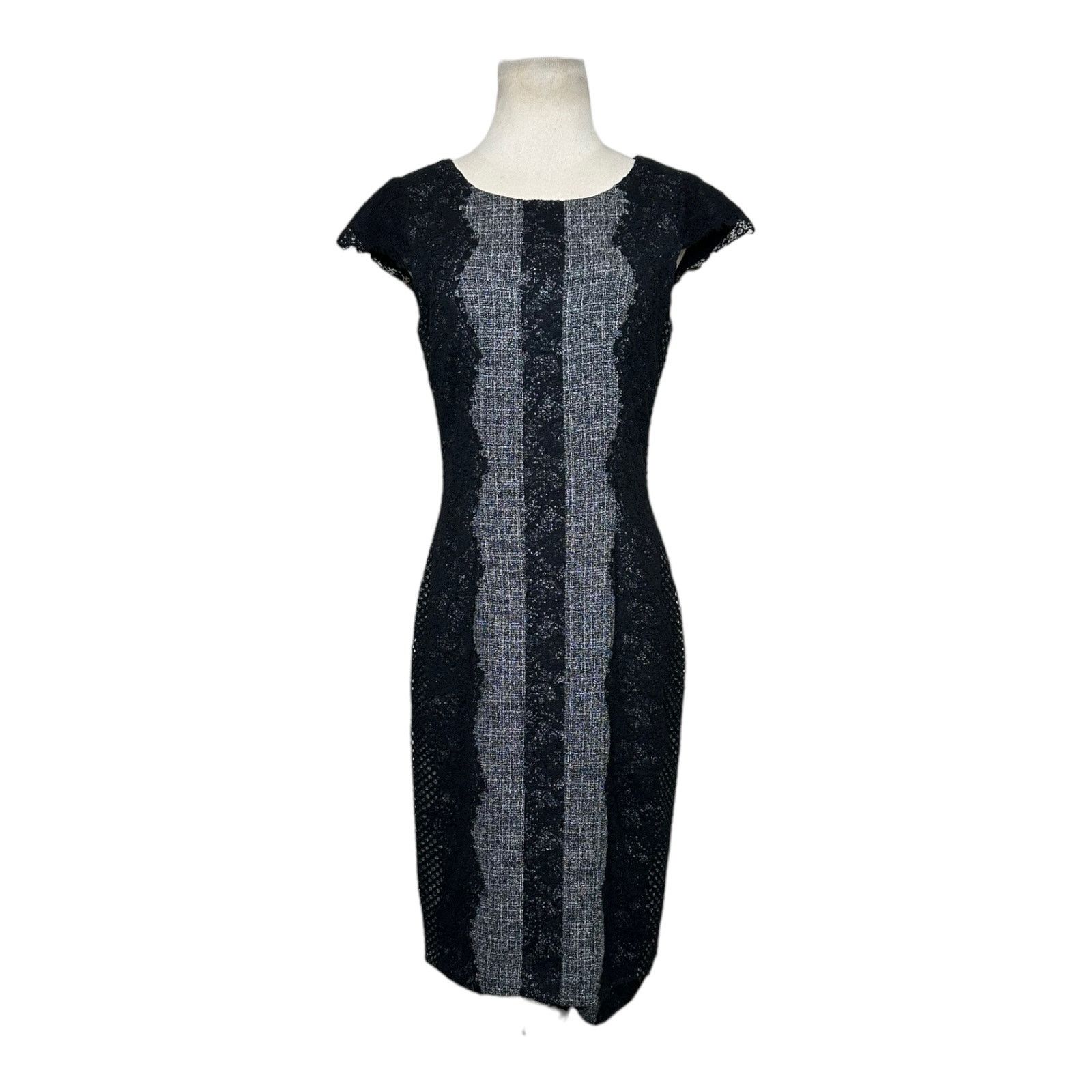 Betsey Johnson Betsey Johnson Gray Black Lace Sheath Dress size 2 Size XS / US 0-2 / IT 36-38 - 9 Thumbnail
