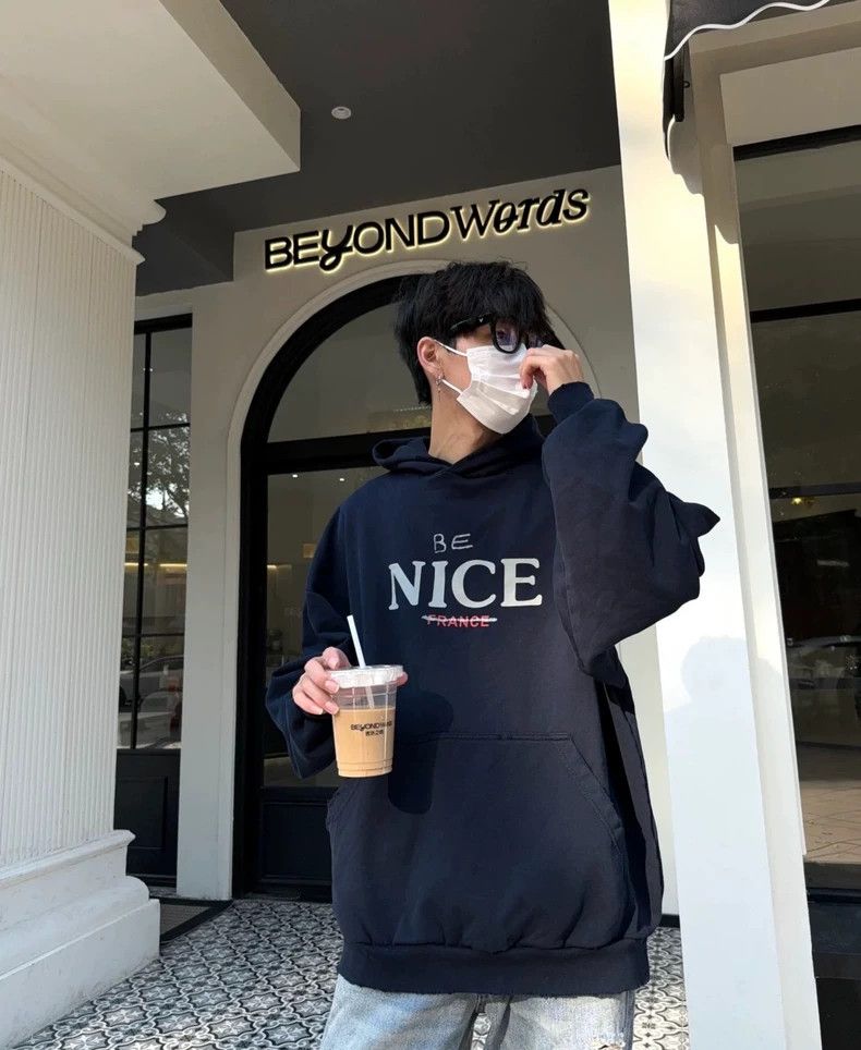 Balenciaga Balenciaga Make old worn-out dark blue hooded sweaters wit Size US L / EU 52-54 / 3 - 6 Thumbnail