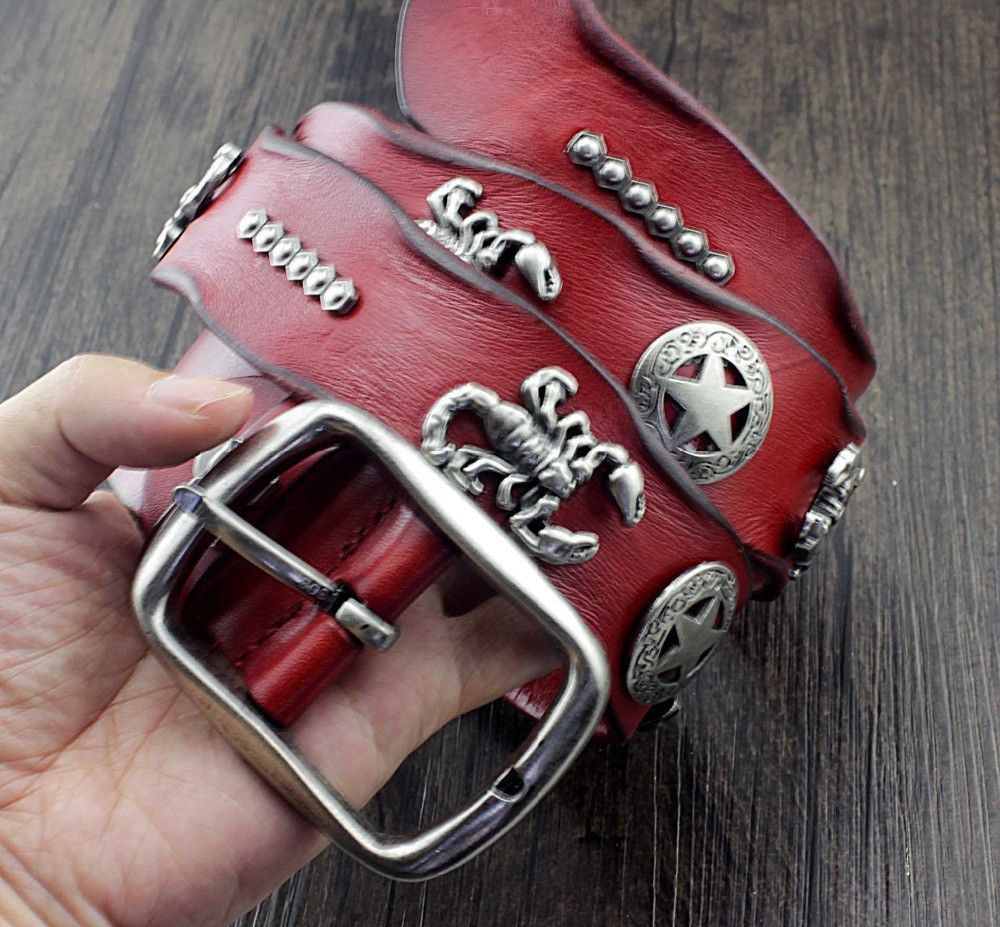 Japanese Brand × Leather Scorpion Studded Leather Belt Size ONE SIZE - 1 Thumbnail