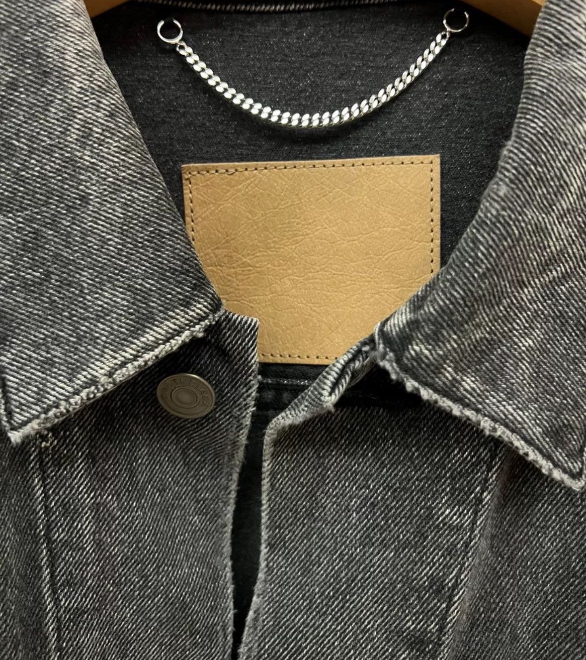 Balenciaga Balenciaga black washed collar damaged denim jacket Size US S / EU 44-46 / 1 - 3 Thumbnail