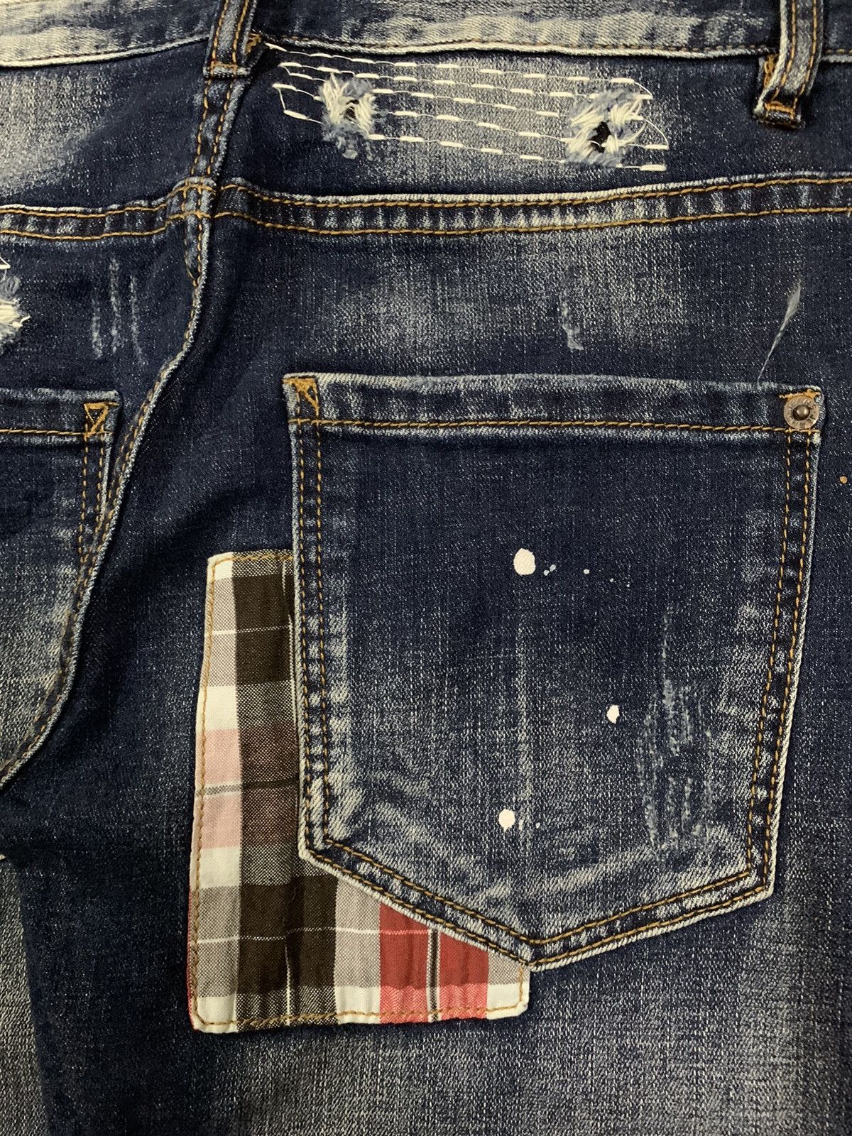 Kapital Vintage Boro Sashiko Bandana Patchwork Jeans like Kapital Size US 29 - 11 Thumbnail