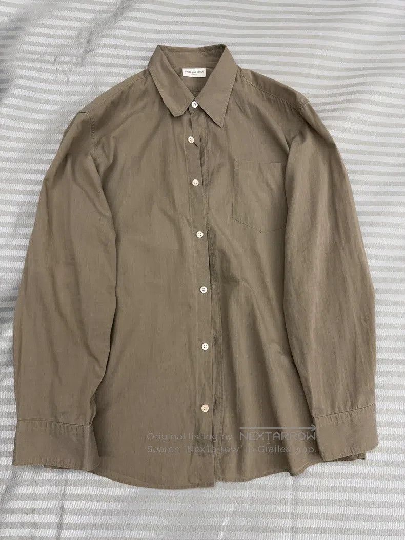Dries Van Noten Dries Van Noten Lightweight Oatmeal Shirt Size US L / EU 52-54 / 3 - 1 Thumbnail
