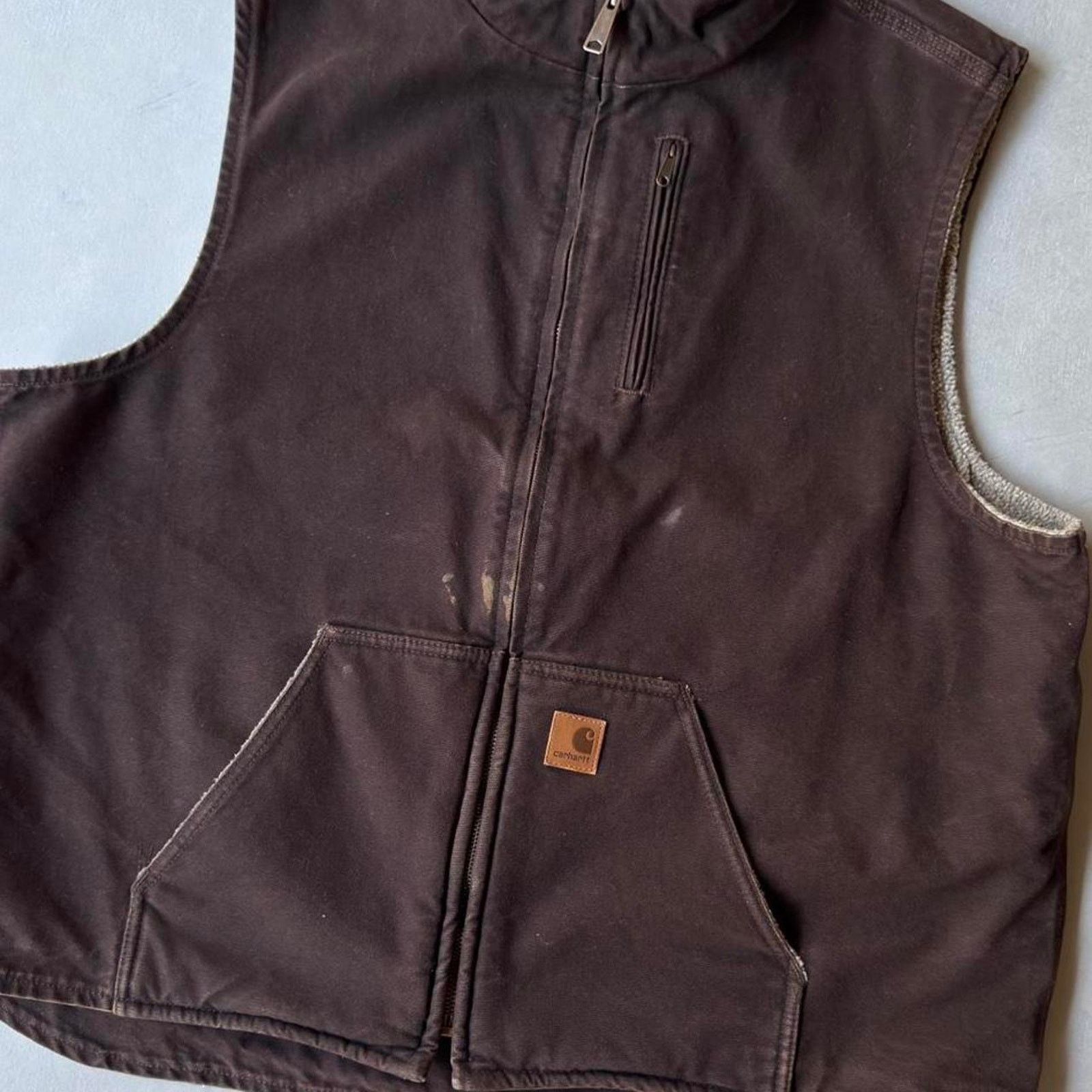 Carhartt Vintage Carhartt Work Vest Faded Canvas Workwear Grunge Size US XXL / EU 58 / 5 - 3 Thumbnail