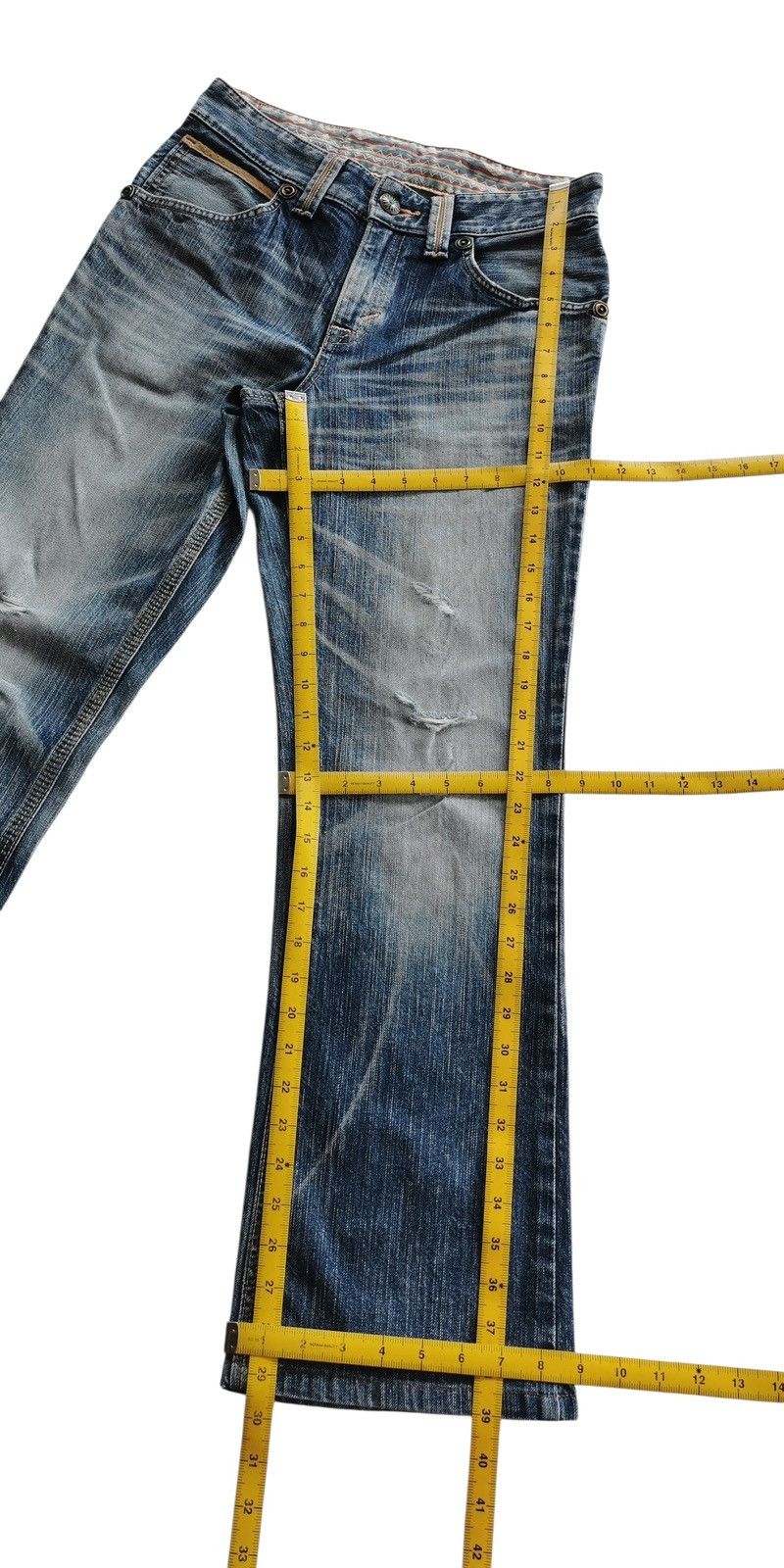 Edwin Vintage ED Edwin Flared Bootcuts Distressed Denim Jeans Size US 29 - 10 Thumbnail