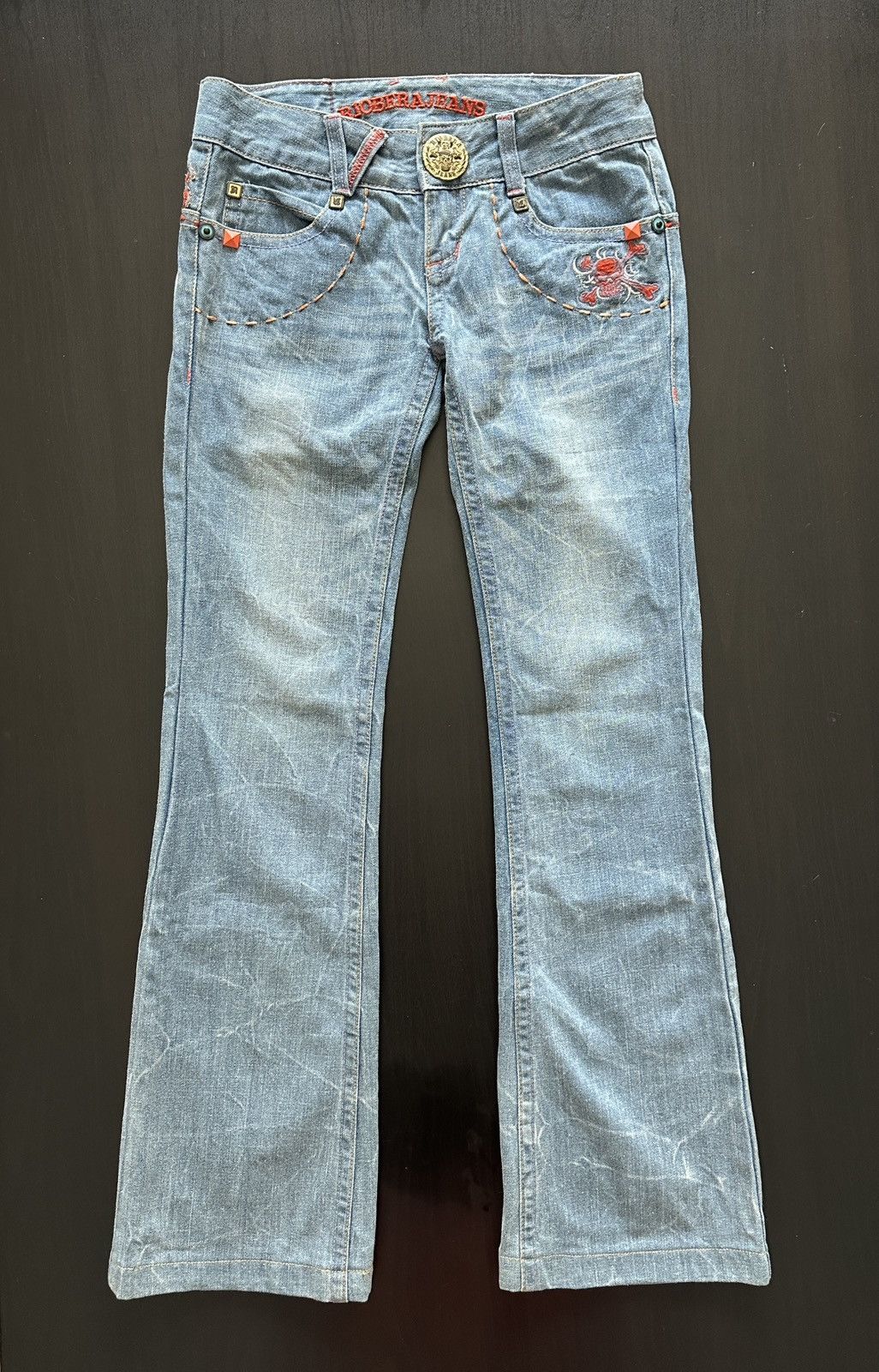 Japanese Brand Riobera Y2K Flared Denim Jeans Japanese Korean Archive Gyaru Size 25" / US 0 / IT 36 - 1 Thumbnail