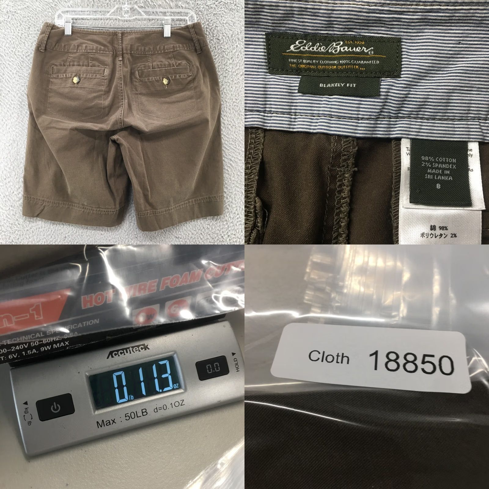 Eddie Bauer Eddie Bauer Blakely Fit Chino Shorts Womens 9 Brown Cotton Blend Casual Mid Rise Size 30" / US 8 / IT 44 - 8 Thumbnail