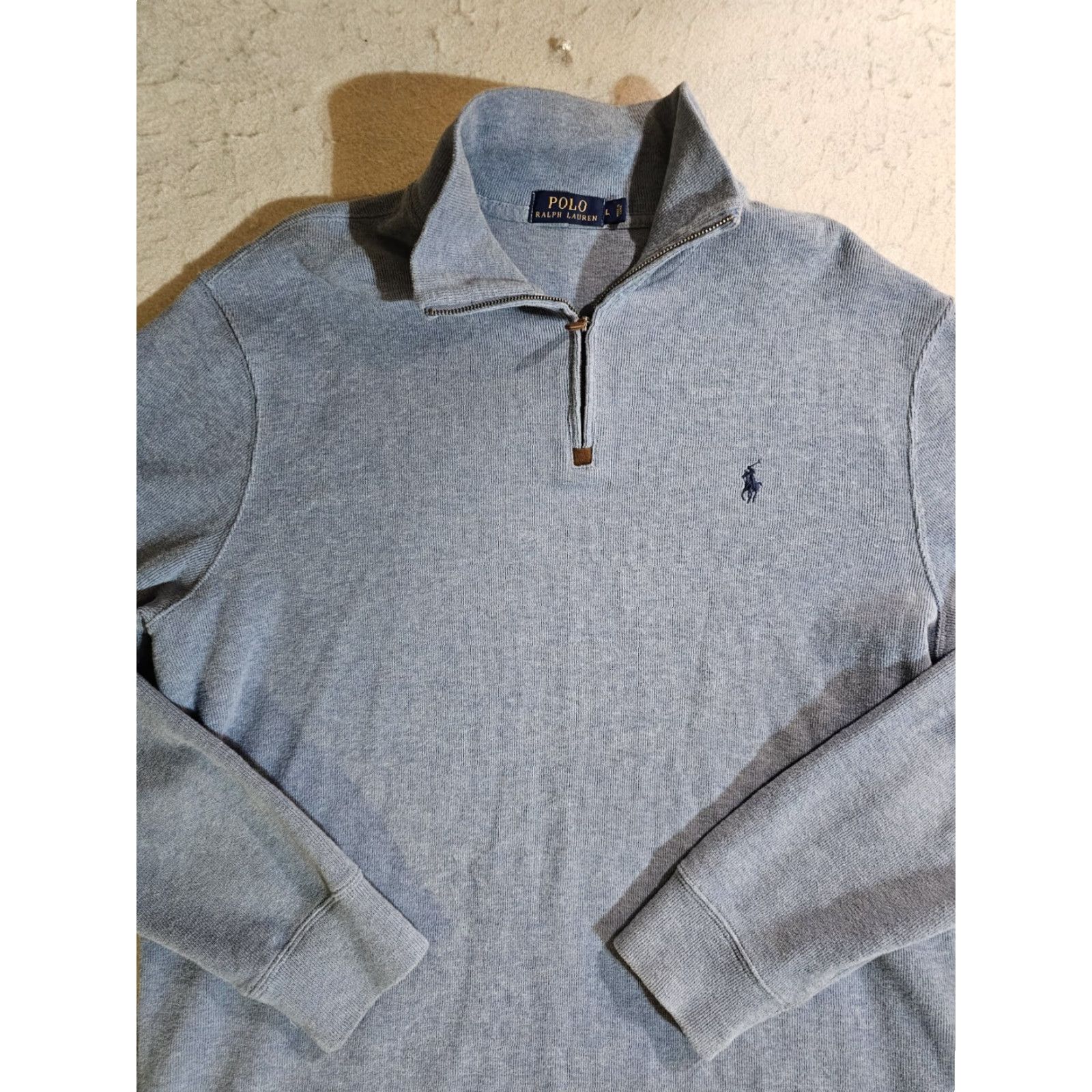 Polo Ralph Lauren VINTAGE: Polo Ralph Lauren Classic Jersey 1/4 Zip Pullover Jumper Mens Large Blue Polo Ralph Lauren Jersey 1/4 Zip Pullover Jumper Mens Large Blue Size US L / EU 52-54 / 3 - 2 Thumbnail