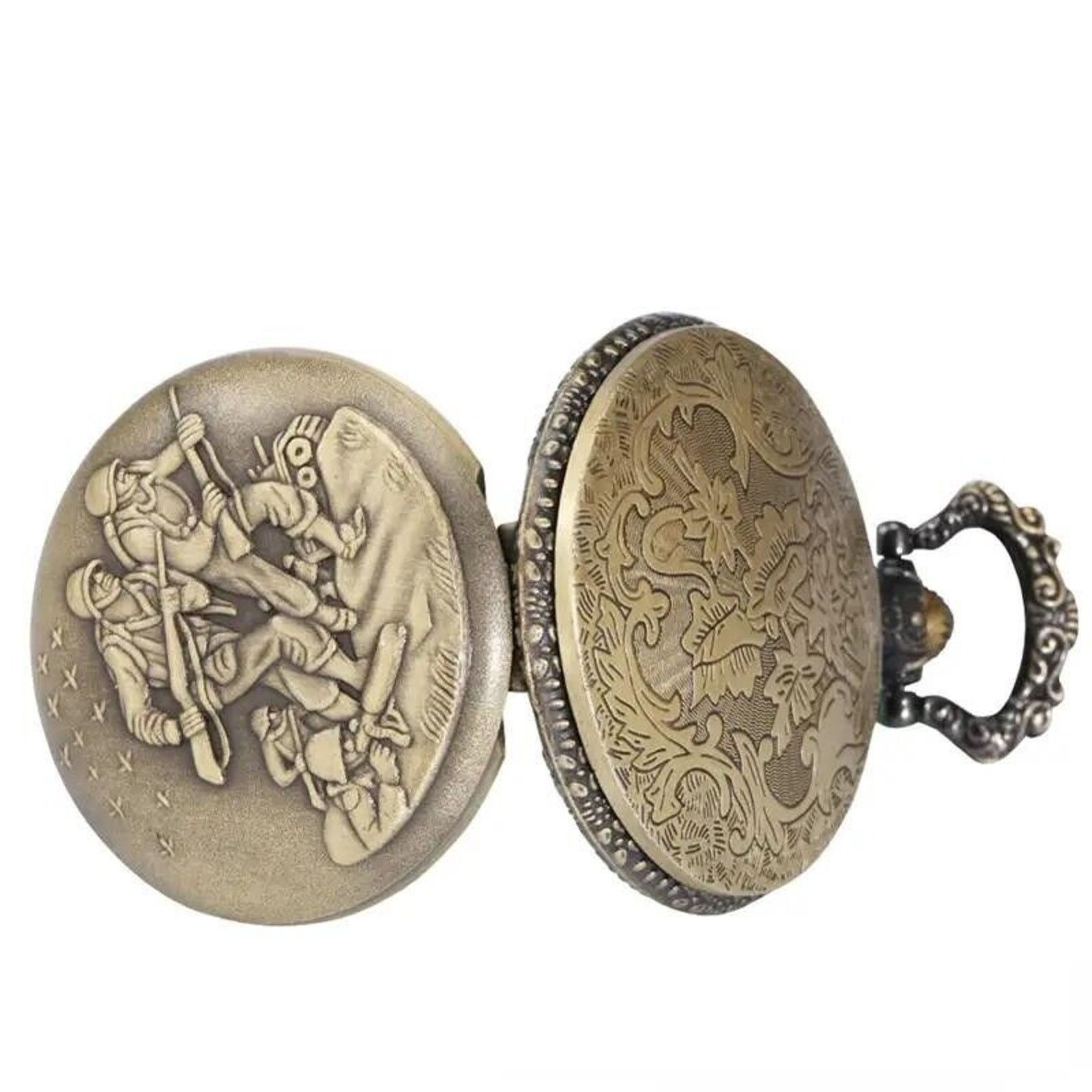 Other Bronze Quartz Pocket Watch Army Marine Military War Size ONE SIZE - 5 Thumbnail