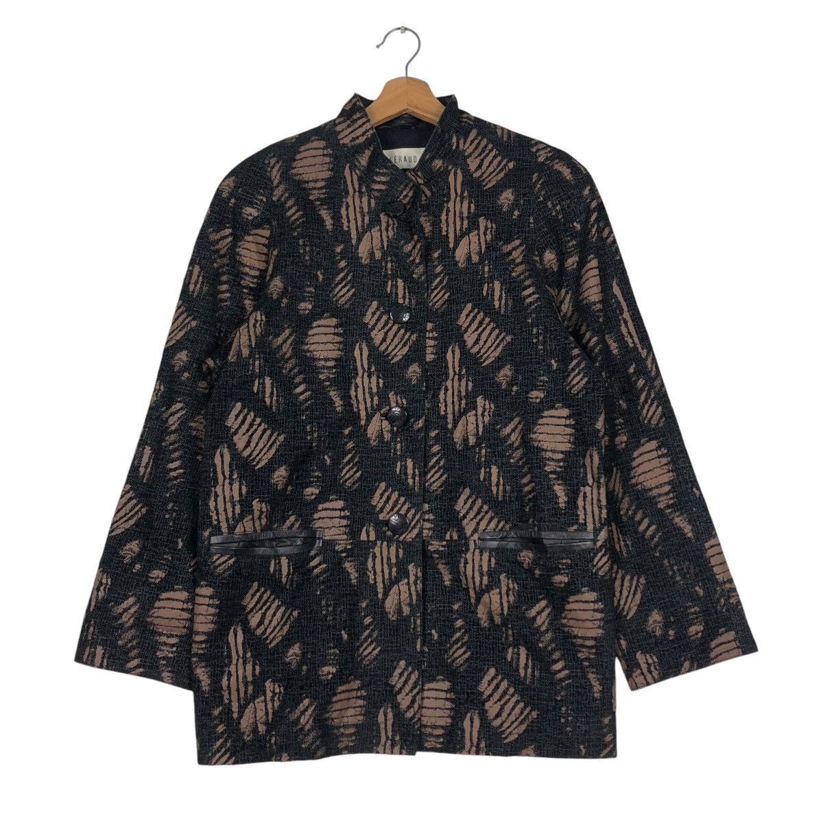 Japanese Brand 🔥VINTAGE LEATHER BUTTON JACKET FLORAL FERAUD ISSEY MIYAKE Size M / US 6-8 / IT 42-44 - 1 Thumbnail