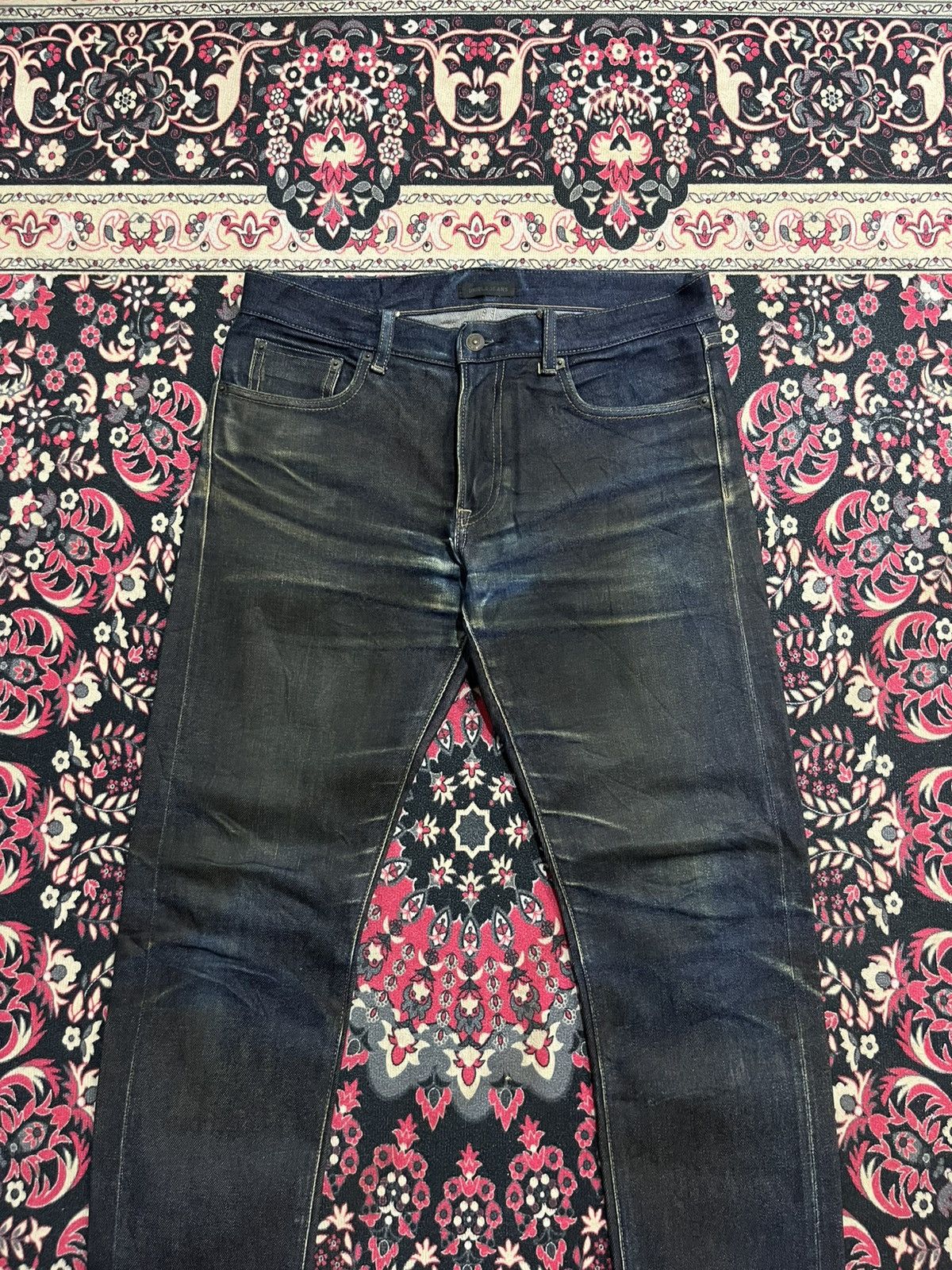 Undercover × Uniqlo Vintage Uniqlo UJ Dark Blue Faded Washed Selvedge Jeans Size US 32 / EU 48 - 3 Thumbnail