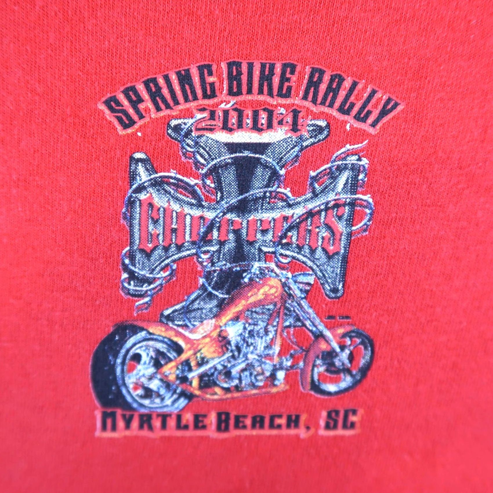 Delta VINTAGE Motorcycle Myrtle Beach Shirt Mens Large 2004 Choppers Delta Red Graphic Print Crew Neck Short Sleeve Vintage Yes Size US L / EU 52-54 / 3 - 4 Thumbnail