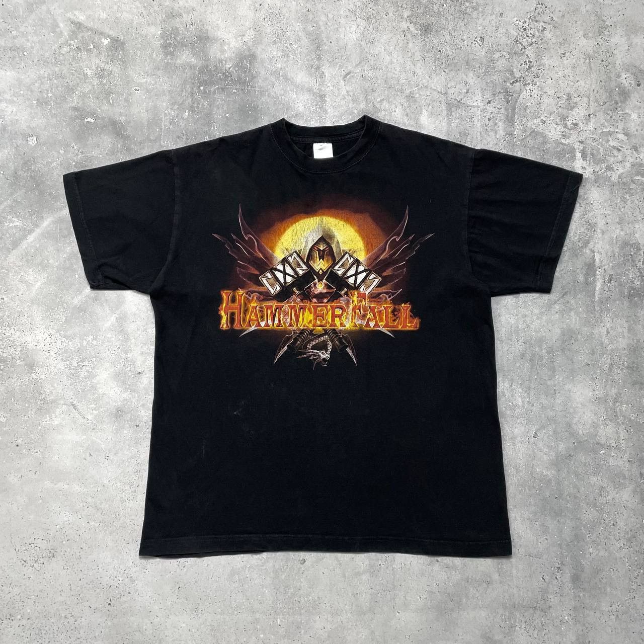 Band Tees Hammerfall 'Hammer Of Dawn' Promo Album T Shirt Faded Black Size US L / EU 52-54 / 3 - 1 Thumbnail