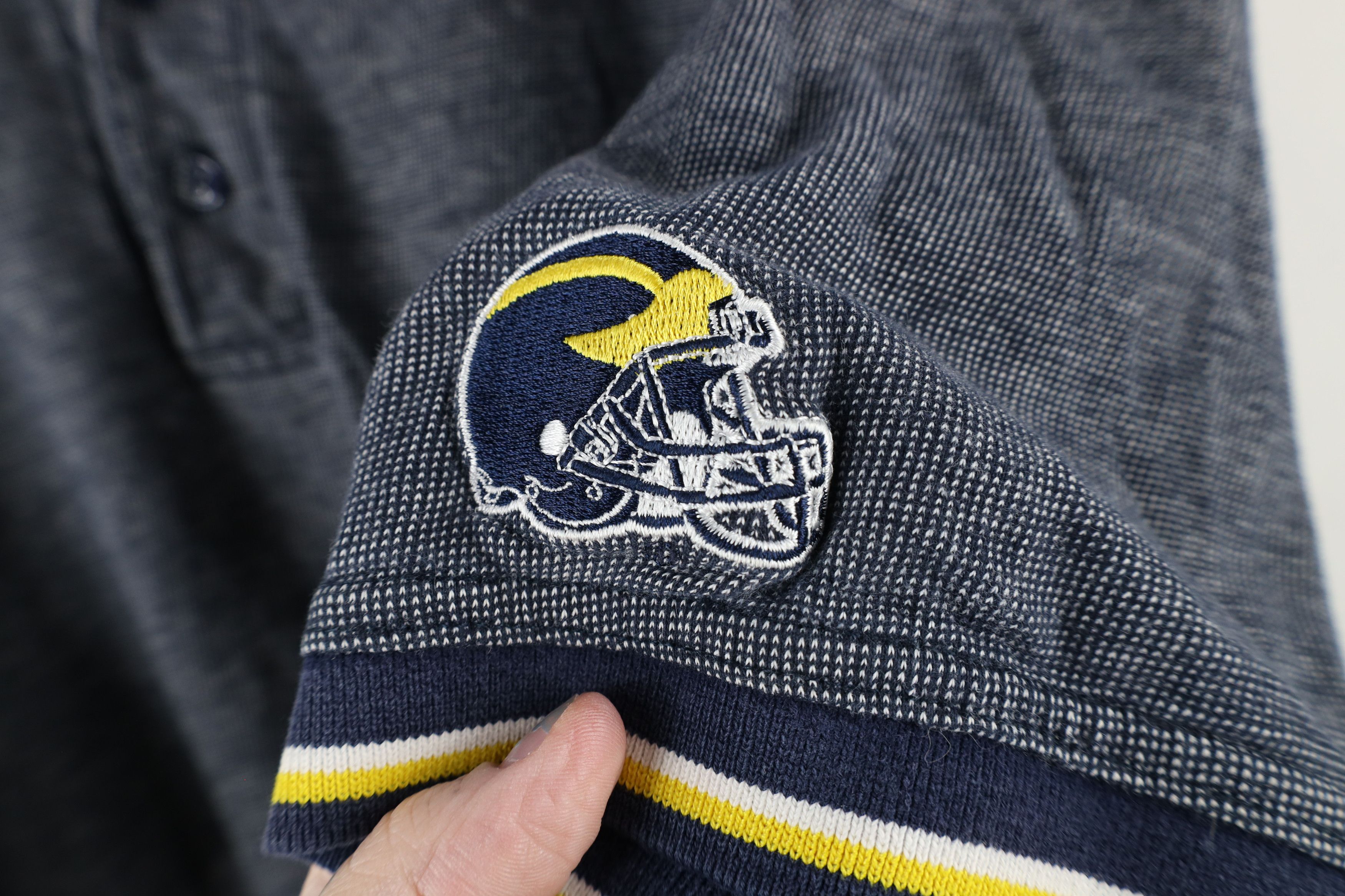 Vintage Vintage 90s House University of Michigan Football Polo Shirt Size US XXL / EU 58 / 5 - 5 Thumbnail
