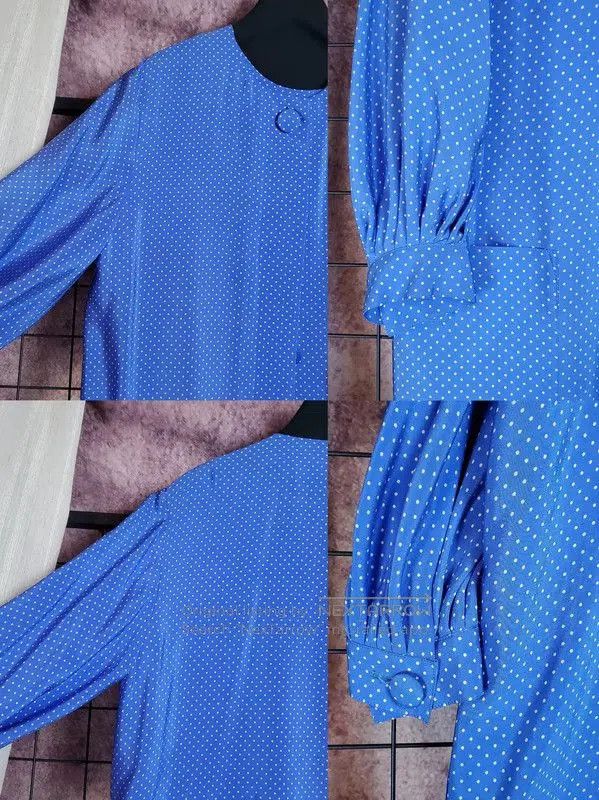 Dior Dior Blue Polka Dot Midi Dress . Size M / US 6-8 / IT 42-44 - 7 Thumbnail