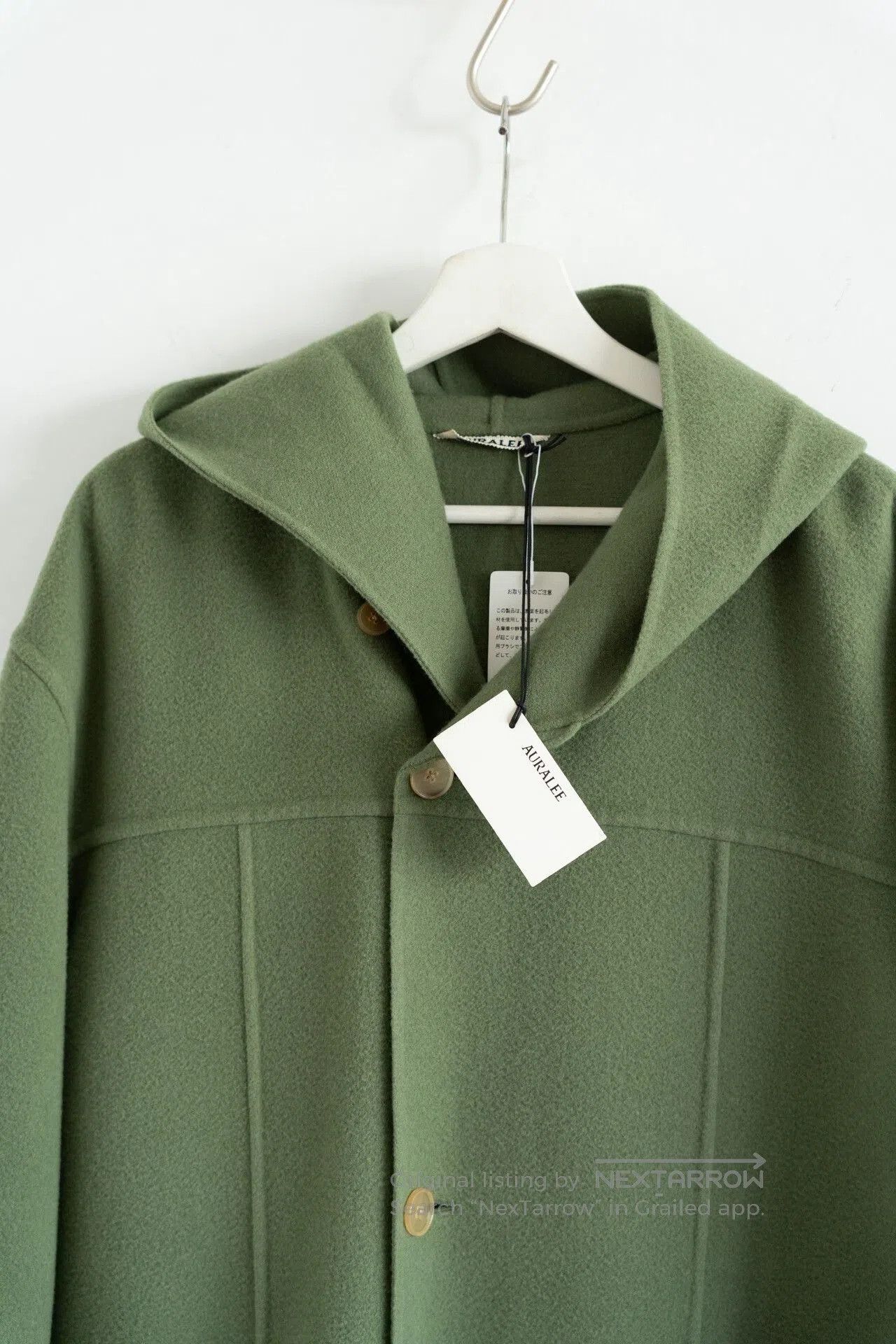 Auralee Auralee 22AW Grass Green Wool Hooded Coat. Size US XXL / EU 58 / 5 - 3 Thumbnail