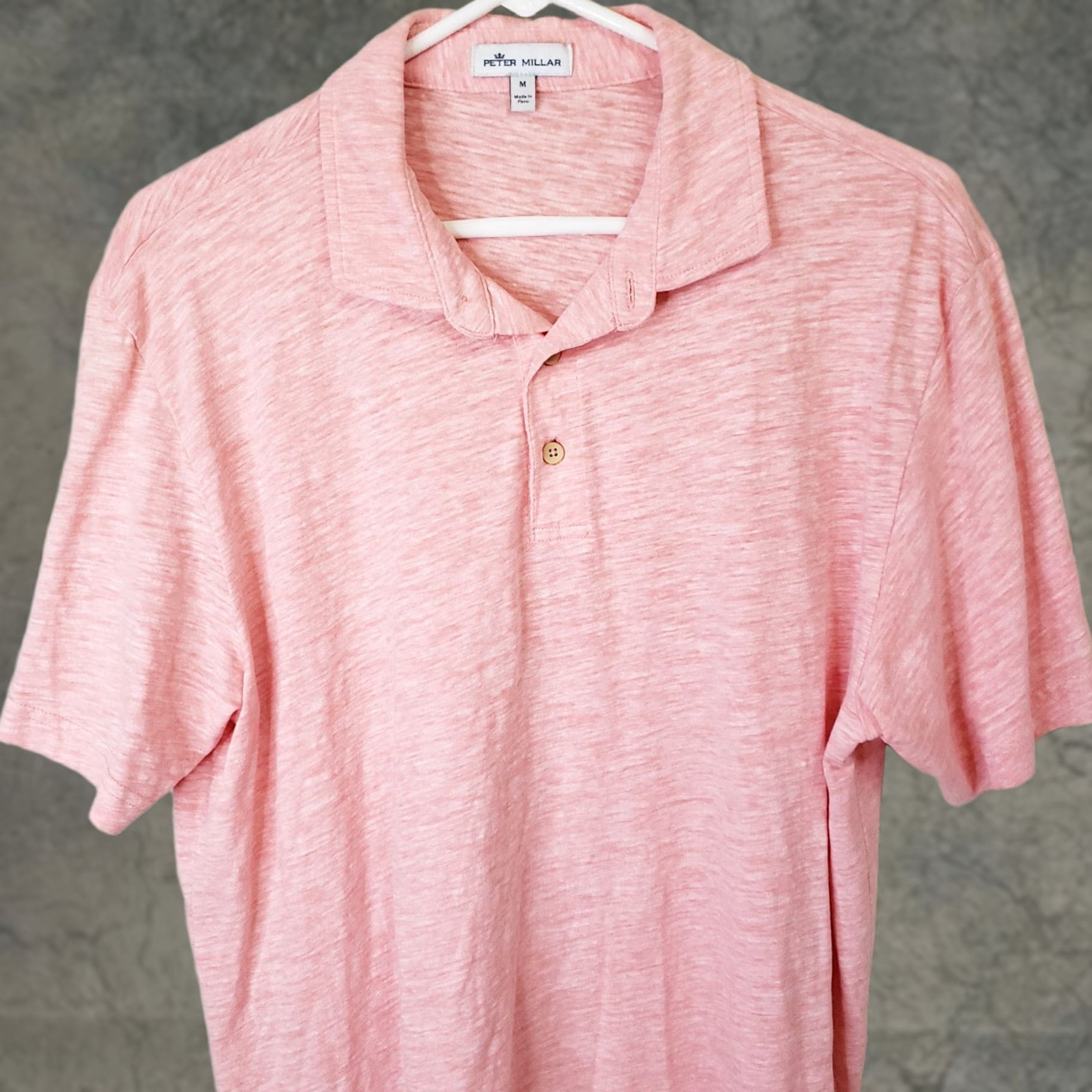 Peter Millar Peter Millar Polo Shirt Men's M Heathered Pink Coral Short Sleeve Golf Casual Boys Mens Womens Size US M / EU 48-50 / 2 - 1 Thumbnail