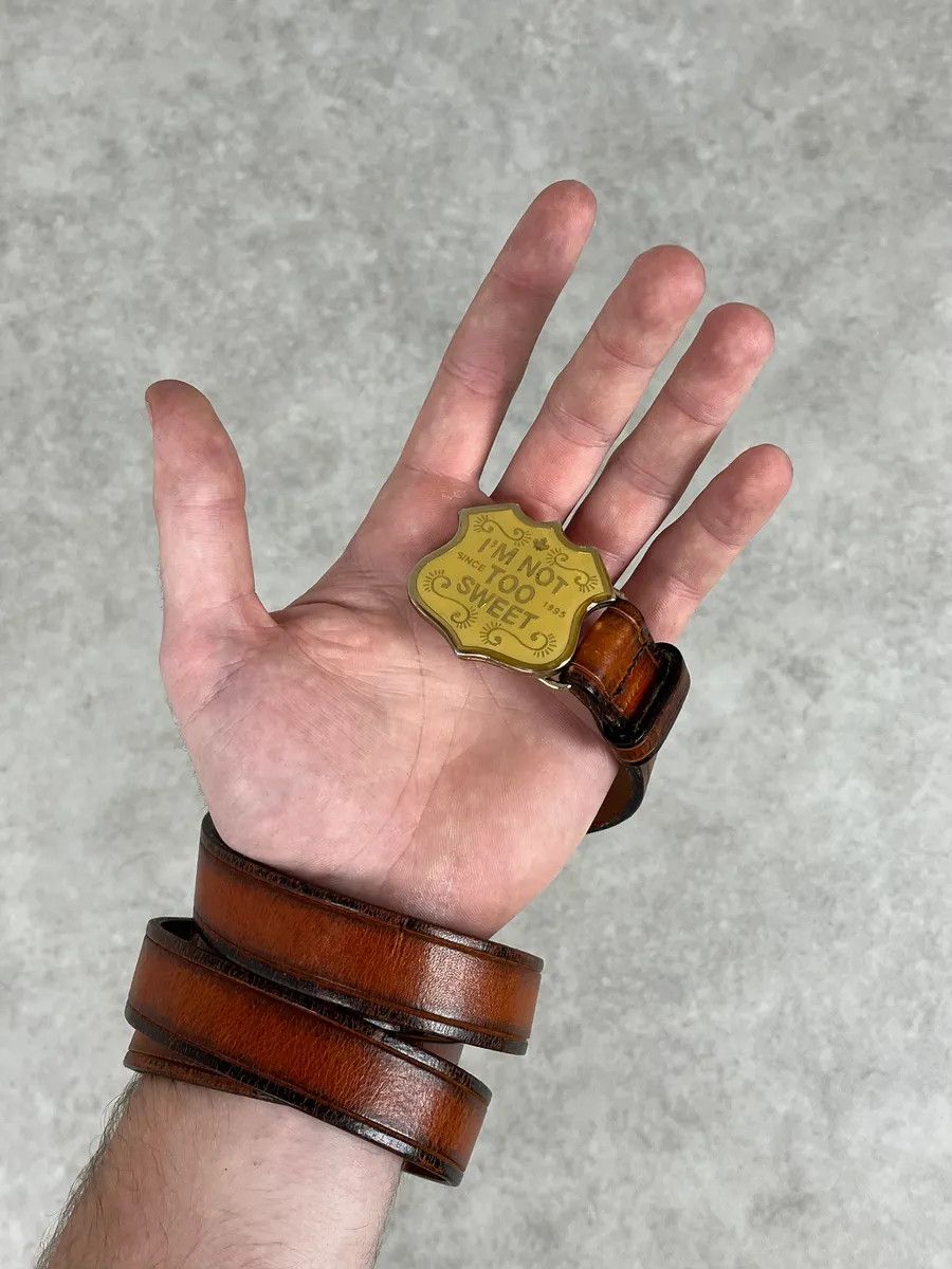 Dsquared2 2000s Dsquared2 Brown Leather I’m not Too Sweet Belt Size ONE SIZE - 2 Thumbnail