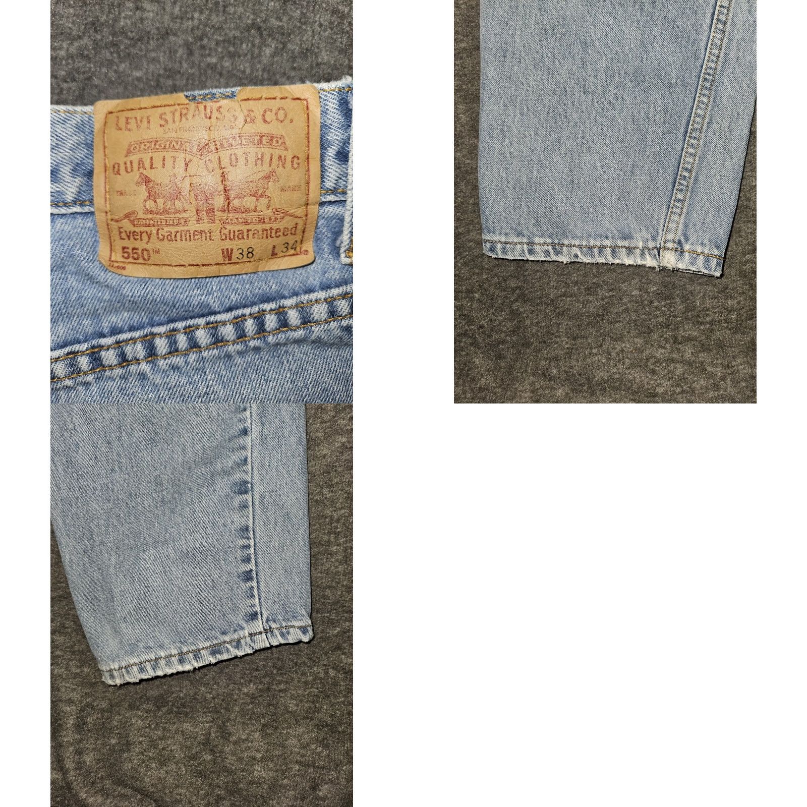 Levi's VINTAGE Levi's 550 Jeans Men 38x34 Relaxed Straight 90s Grunge Blue Denim Distressed Womens? Size US 38 / EU 54 - 9 Thumbnail