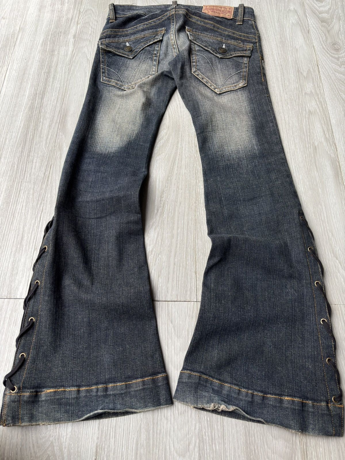 Japanese Brand TVS phyton leather lace up flare jeans Size US 26 / EU 42 - 5 Thumbnail