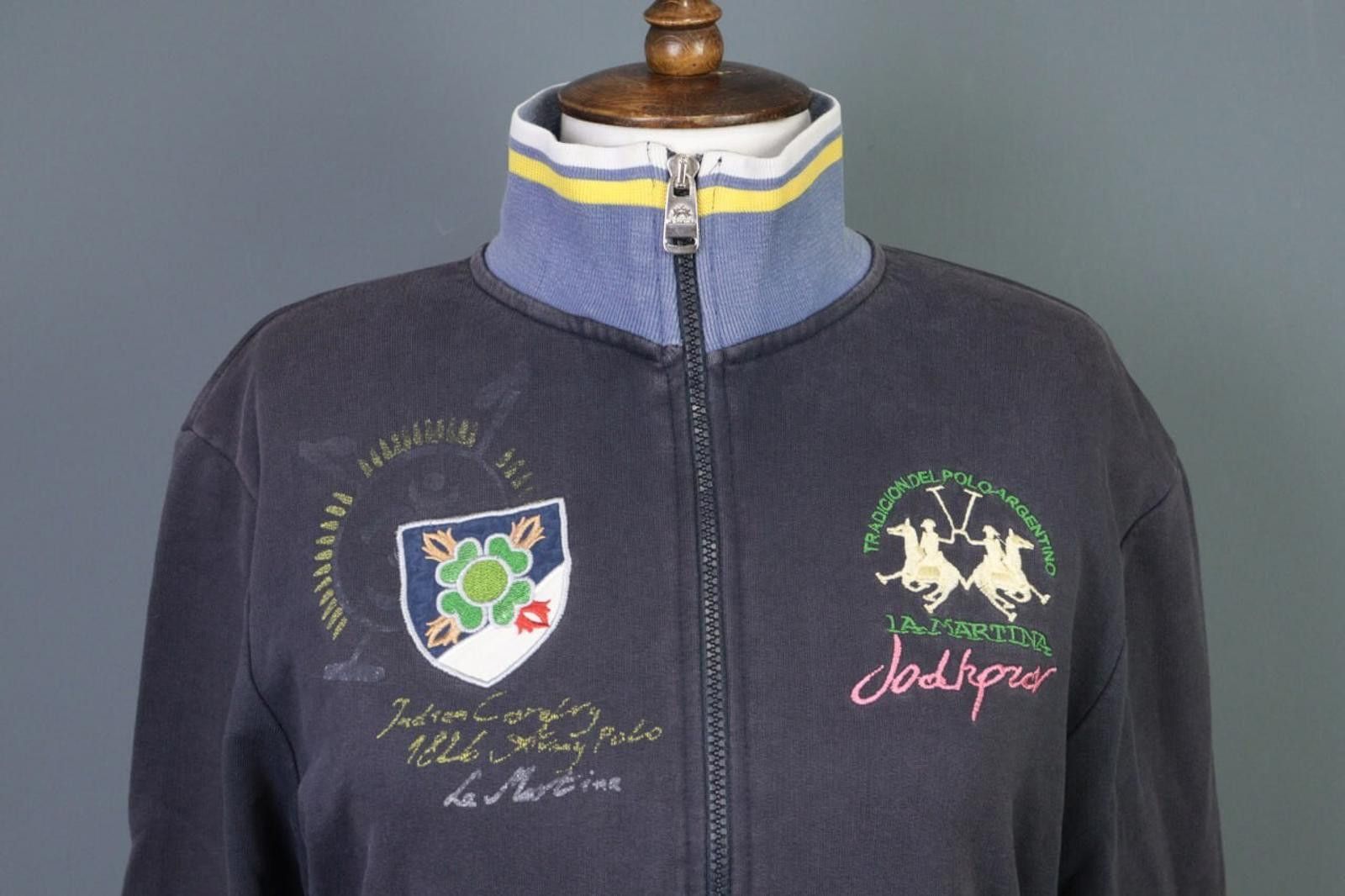 La Martina La Martina Blue Full Zip Long Sleeve Sweater Size M Size M / US 6-8 / IT 42-44 - 2 Thumbnail