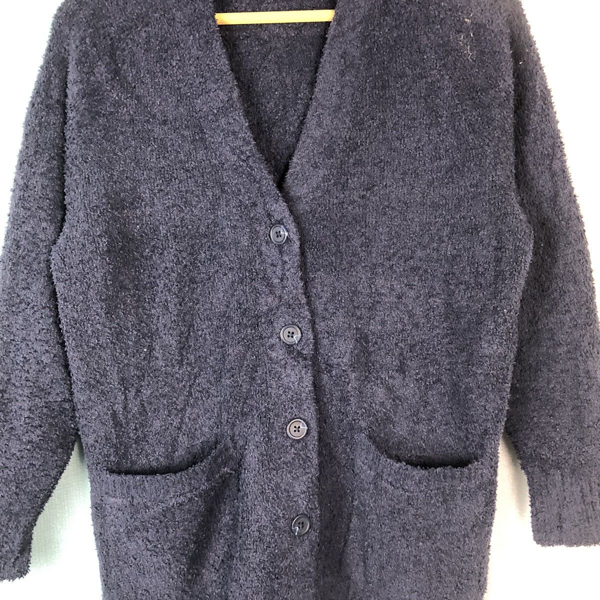 Aran Isles Knitwear × Homespun Knitwear × Japanese Brand Uniqlo Dark Blue Mohair Cardigan #894 Size M / US 6-8 / IT 42-44 - 5 Thumbnail