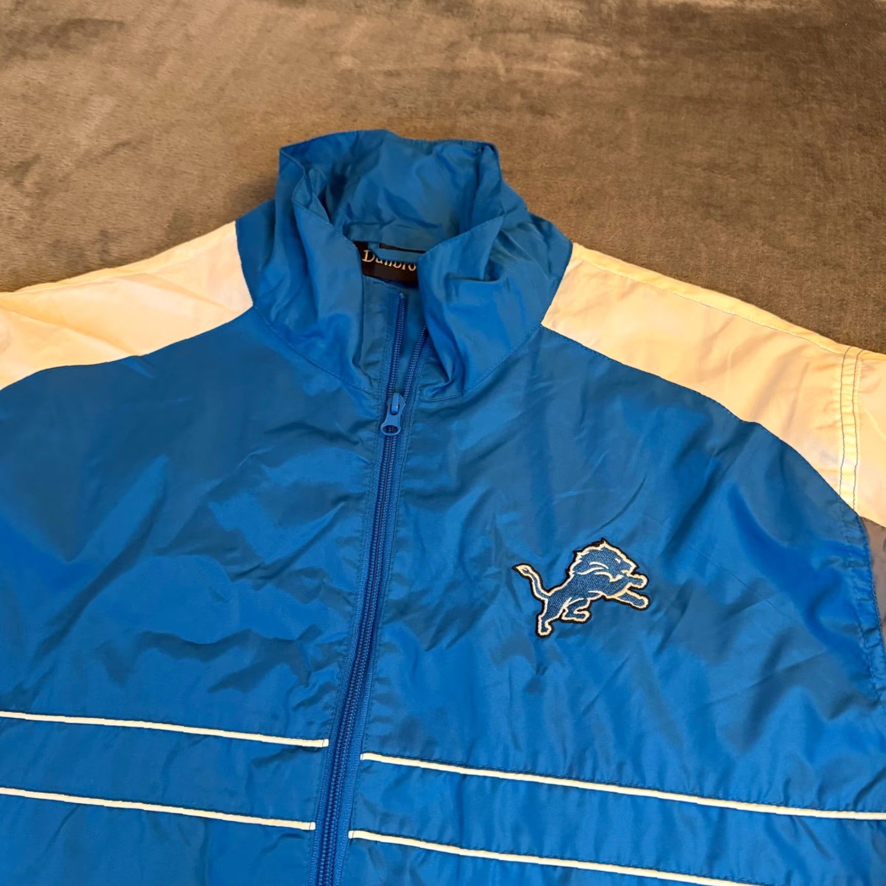 Dunbrooke Dunbrooke Detroit Lions Mens XL Windbreaker Jacket Blue Grey Full Zip NFL y2K Size US XL / EU 56 / 4 - 2 Thumbnail