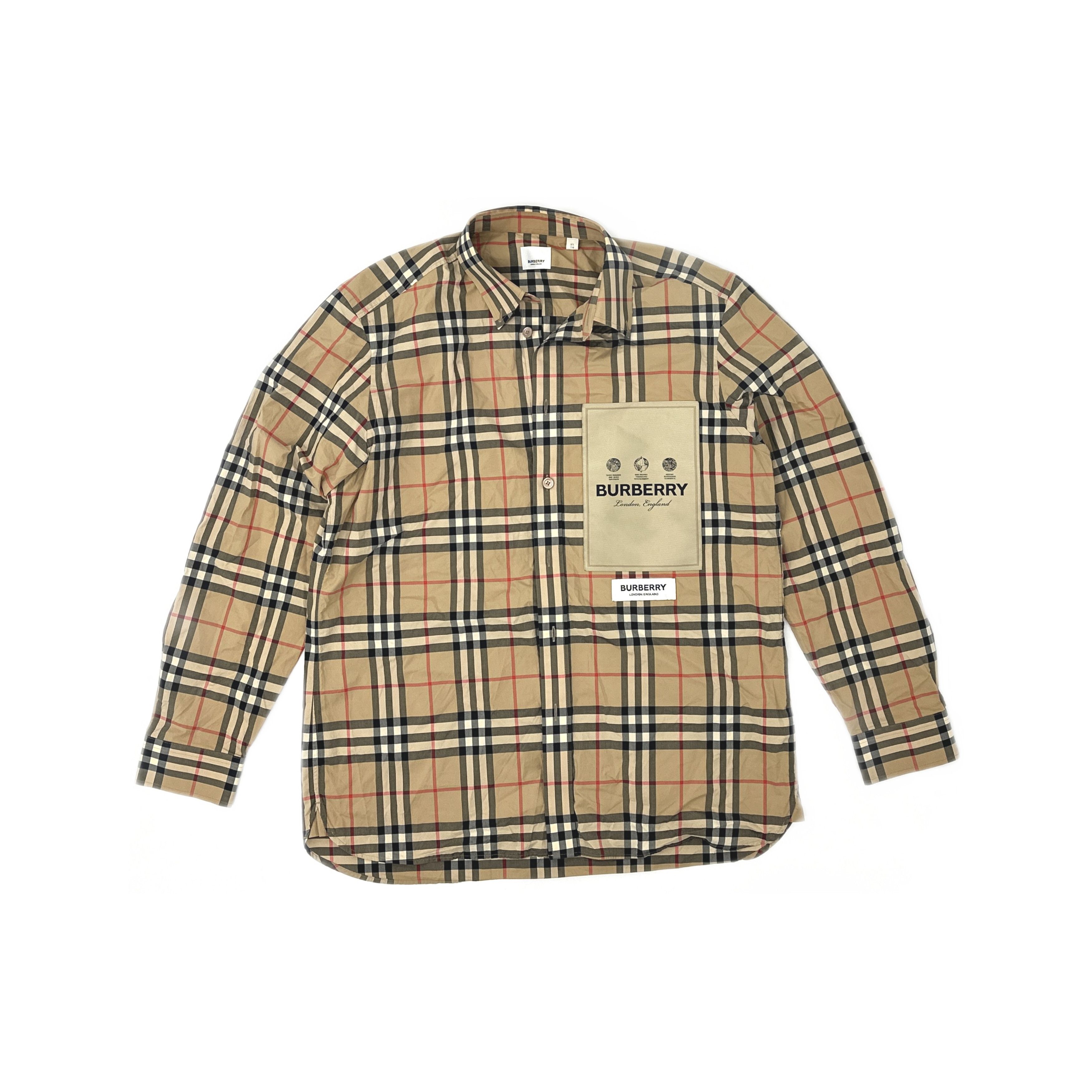 Burberry Burberry Check Patch Button Up Shirt Size XL Size US XL / EU 56 / 4 - 1 Thumbnail