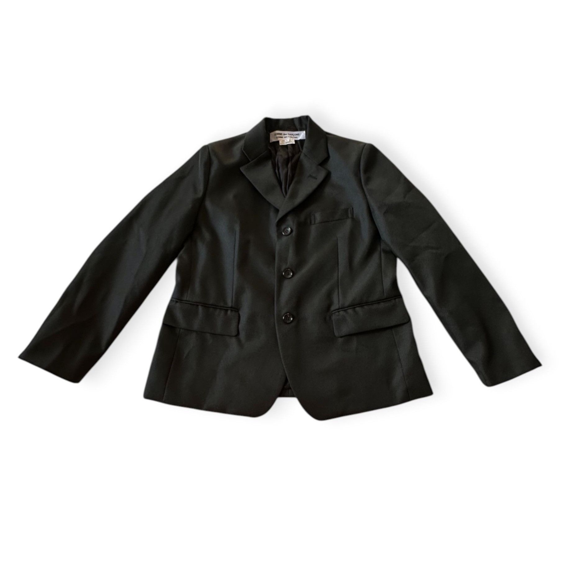 Comme des Garcons Comme des Garçons CDG Polyester Serge Thick Blazer Black, Si Size L / US 10 / IT 46 - 6 Thumbnail