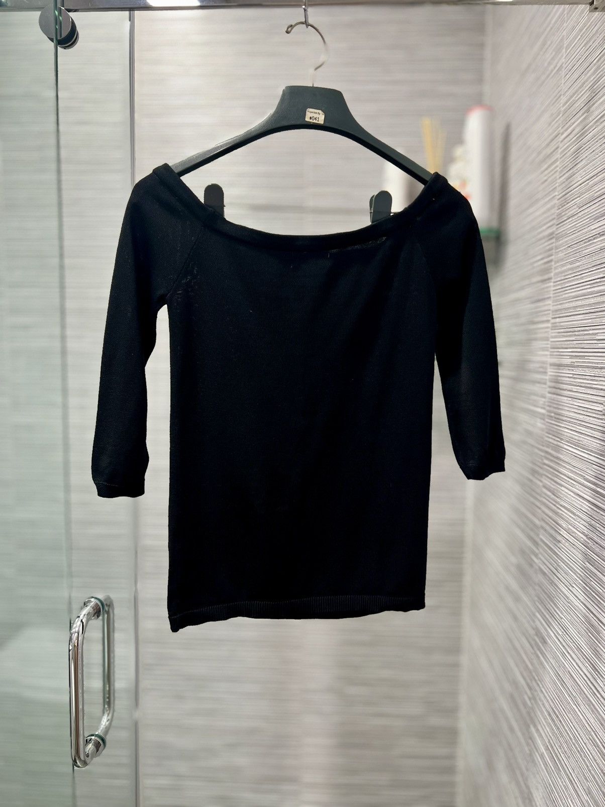 Forever 21 Forever 21 Size S Over Shoulder 3/4 Sleeve Top Black Slim Size S / US 4 / IT 40 - 7 Thumbnail