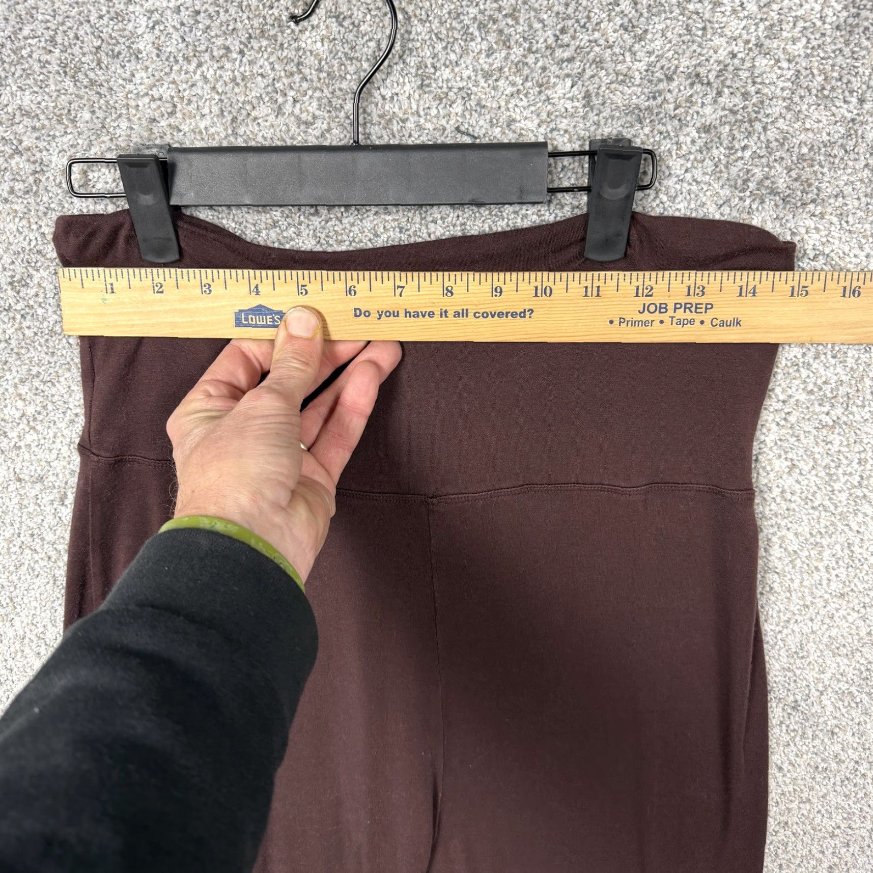 Vintage Newport News Womens Pants M 30x28.5 Brown Straight Pull On Lounge Travel Stretch Jersey Dress Size 32" / US 10 / IT 46 - 2 Thumbnail