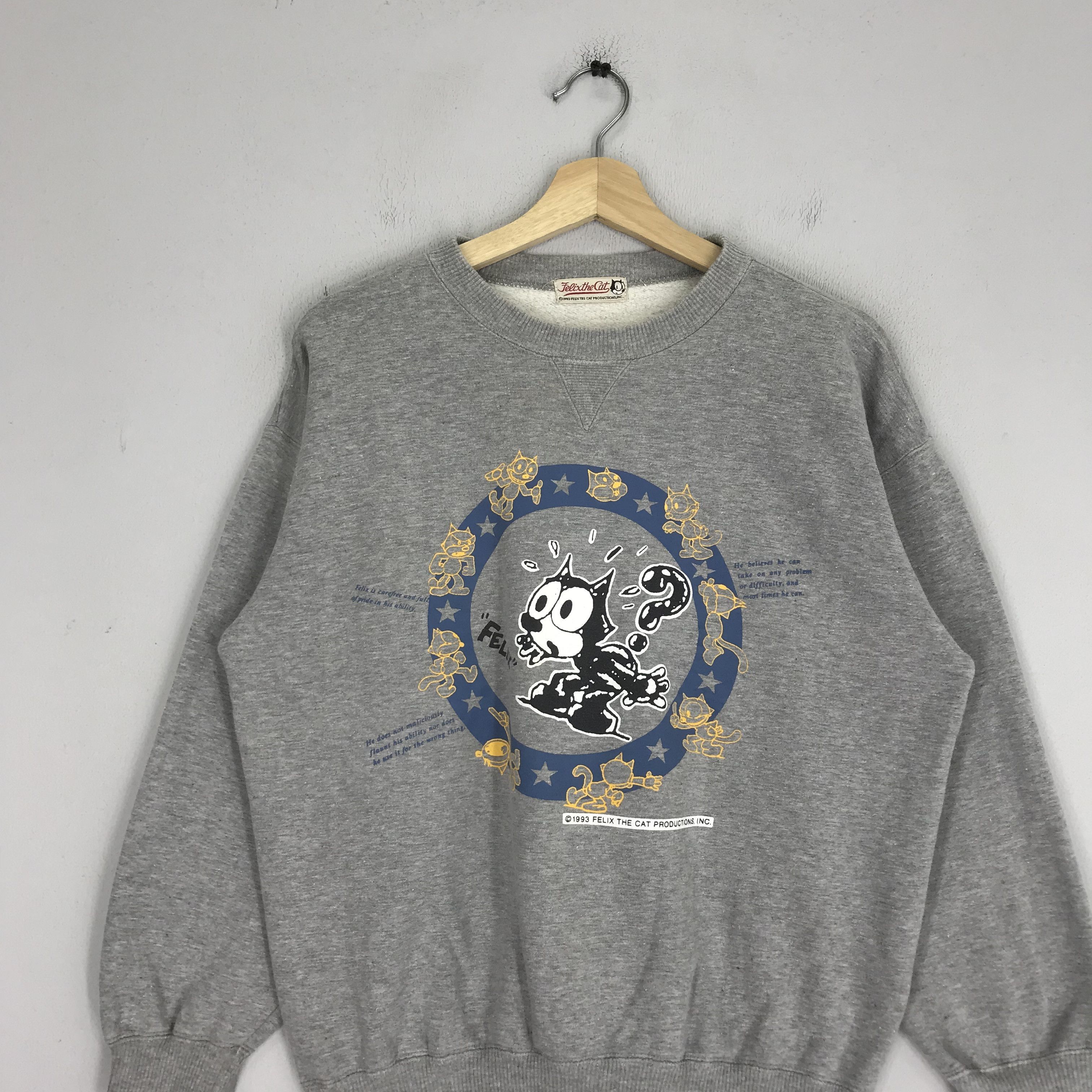 Felix Vintage 90s Felix The Cat Gray Sweatshirts - 129 Size US M / EU 48-50 / 2 - 2 Thumbnail