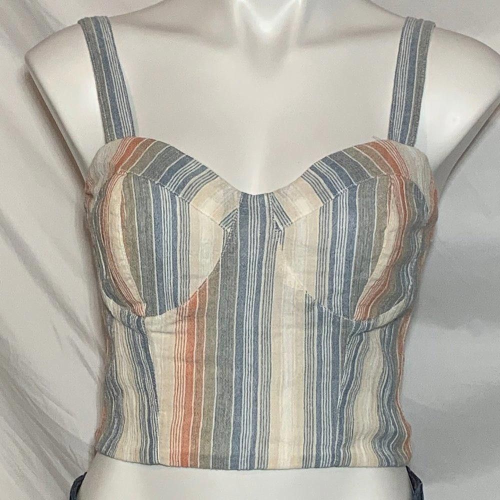 Designer Charlotte Russe Striped Cropped Top, Size Small Size S / US 4 / IT 40 - 2 Thumbnail