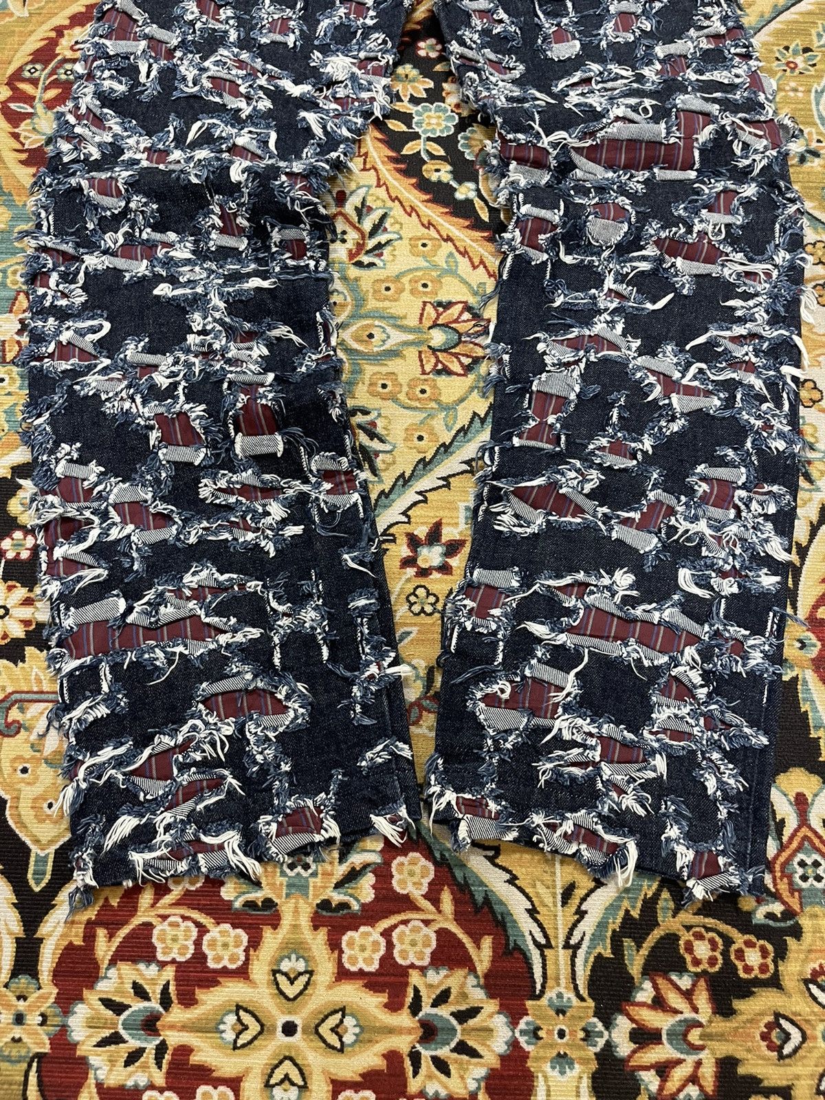 Japanese Brand Vintage Altch Destroyed Rips And Patchess Distressed Jeans Size US 29 - 6 Thumbnail