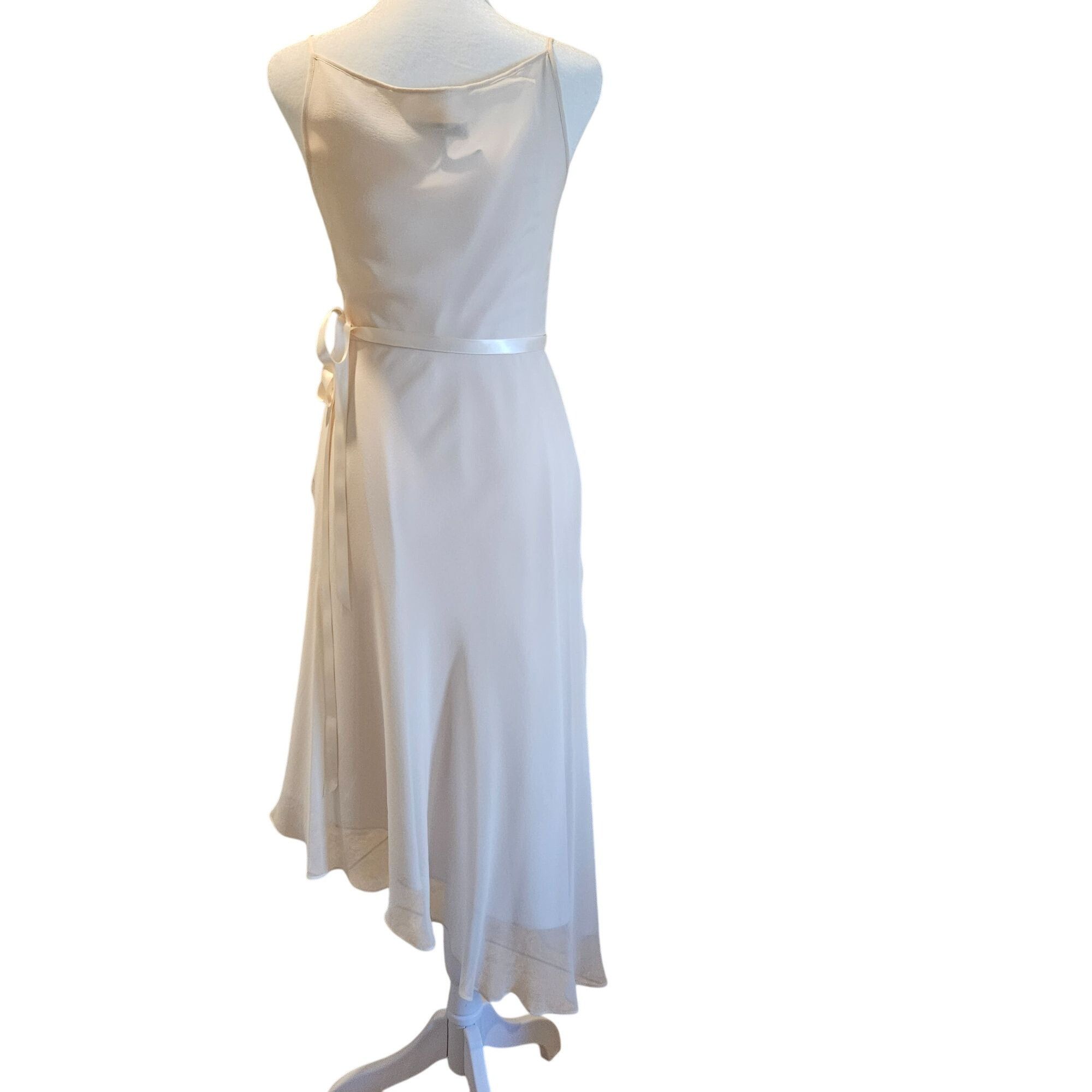 Laundry by Shelli Segal Laundry Ivory 0 Silk Midi Dress – Romantic Core Bridalcor Size XS / US 0-2 / IT 36-38 - 4 Thumbnail