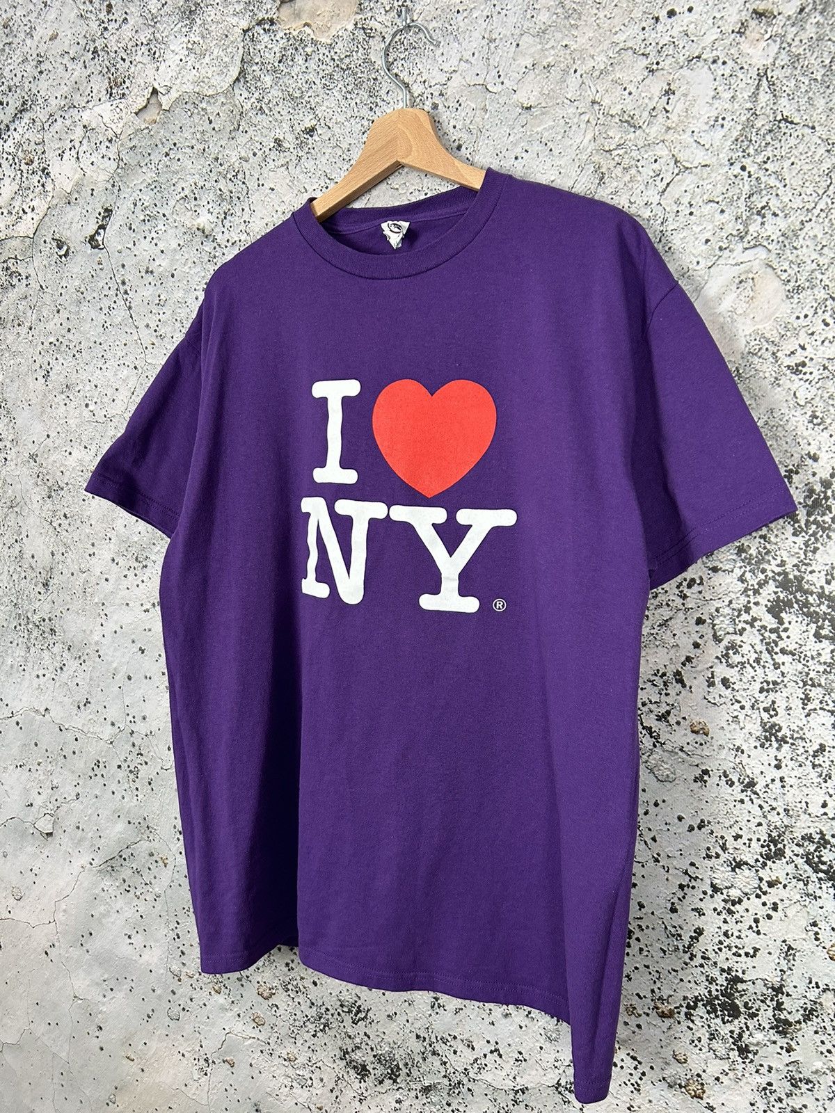 Other Vintage I Love New York Graphic Tee Purple Logo 90s Y2K Size US L / EU 52-54 / 3 - 2 Thumbnail