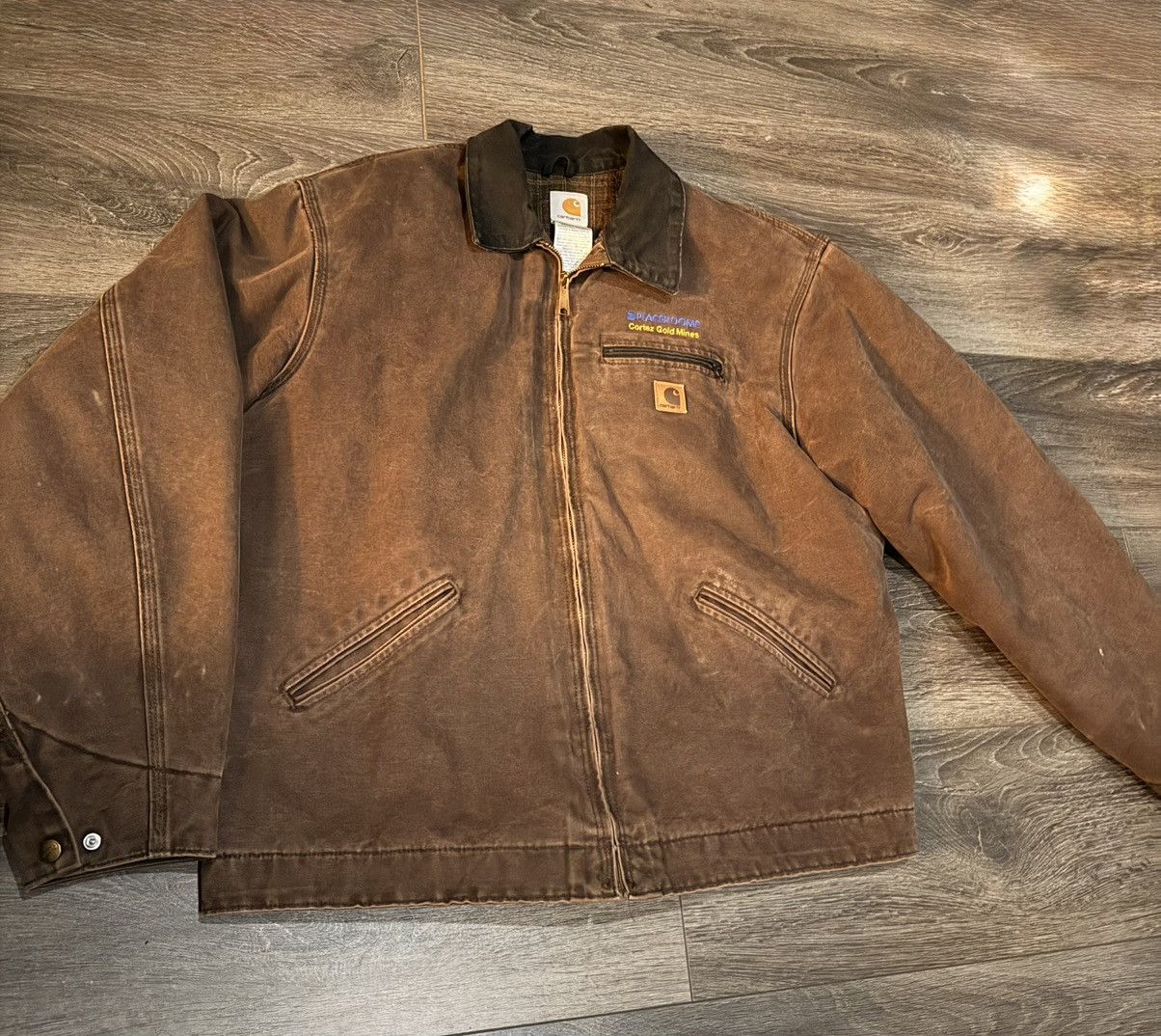 VINTAGE COCHOLATE BROWN CARHARTT DETROIT JACKET J97-DKB