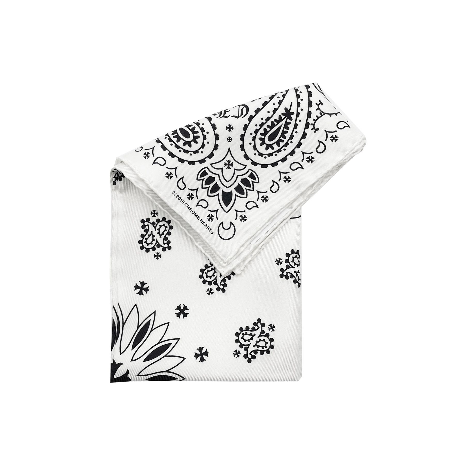 Chrome Hearts Chrome Hearts White Paisley Bandana Silk Scarf Size ONE SIZE - 3 Thumbnail