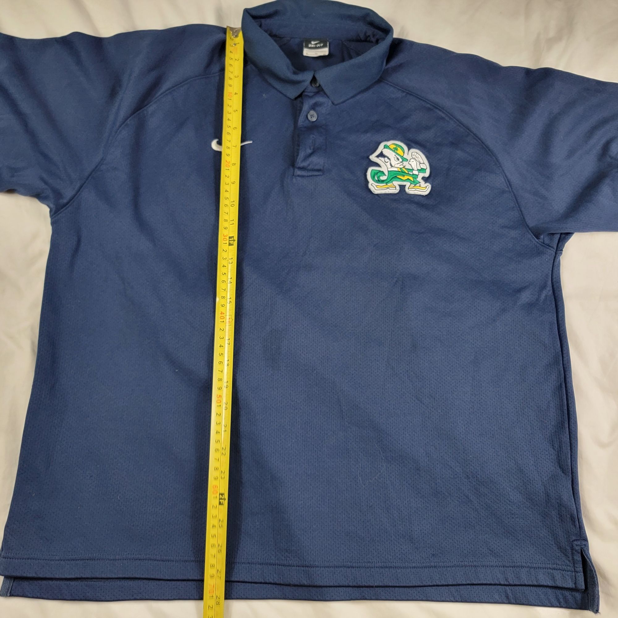 Nike Nike Notre Dame Fighting Irish Mens XL Blue Polo Shirt Long Size US XL / EU 56 / 4 - 11 Thumbnail