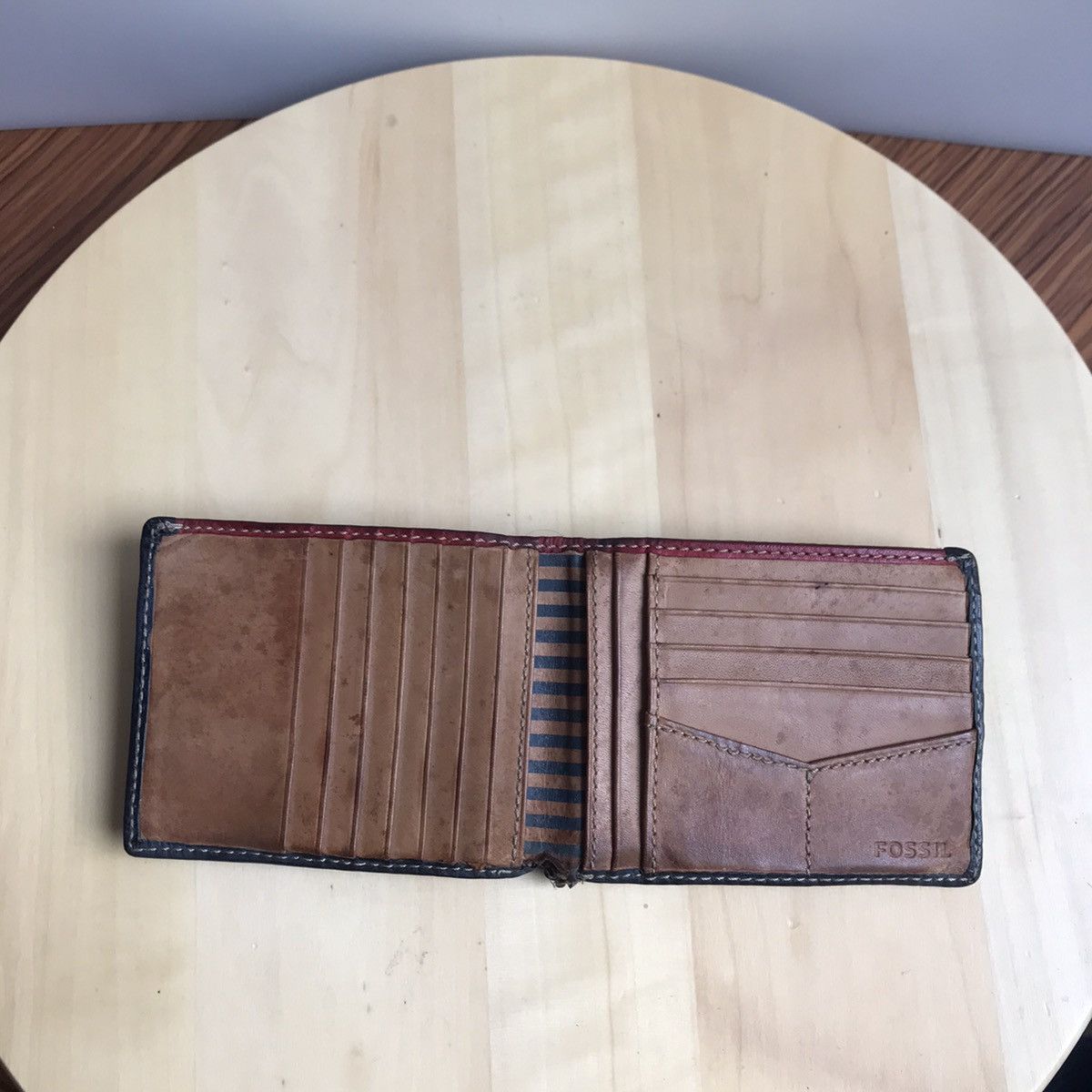 Fossil × Leather × Vintage Vintage Fossil Black Leather Wallet Bilfold Purse more slot Size ONE SIZE - 4 Thumbnail