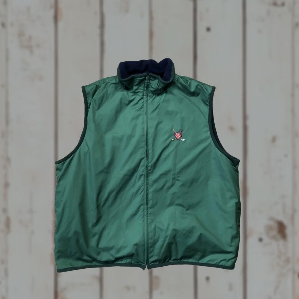 Polo Ralph Lauren VINTAGE Polo Golf Ralph Lauren Vest Mens XL Green Fleece Lined Full Zip Windbreaker Size US XL / EU 56 / 4 - 1 Thumbnail