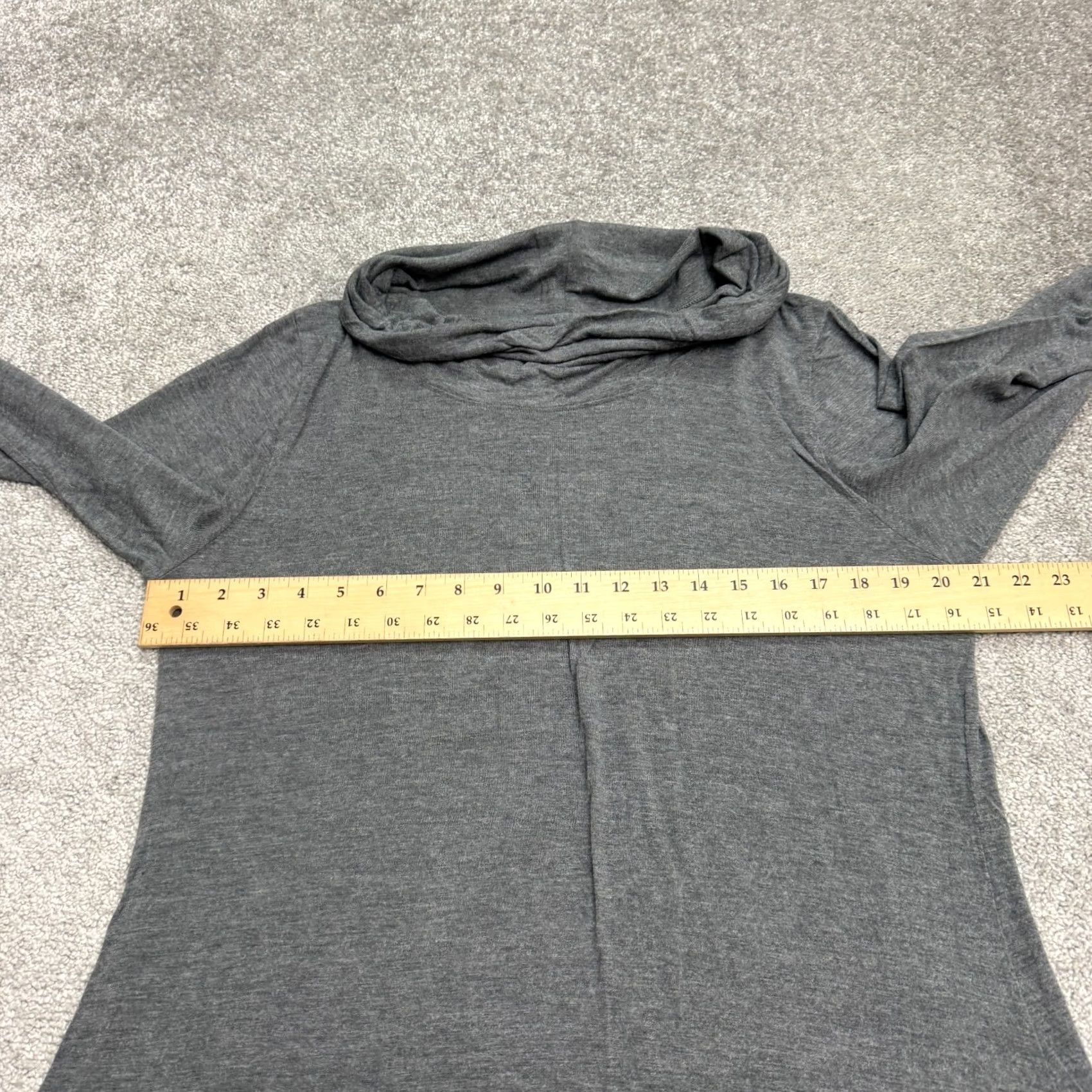 Vintage Cuddl Duds Cowl Neck Hi-Low Shift Dress Womens XL Gray Long Sleeve Stretch Soft Knit Size XL / US 12-14 / IT 48-50 - 6 Thumbnail