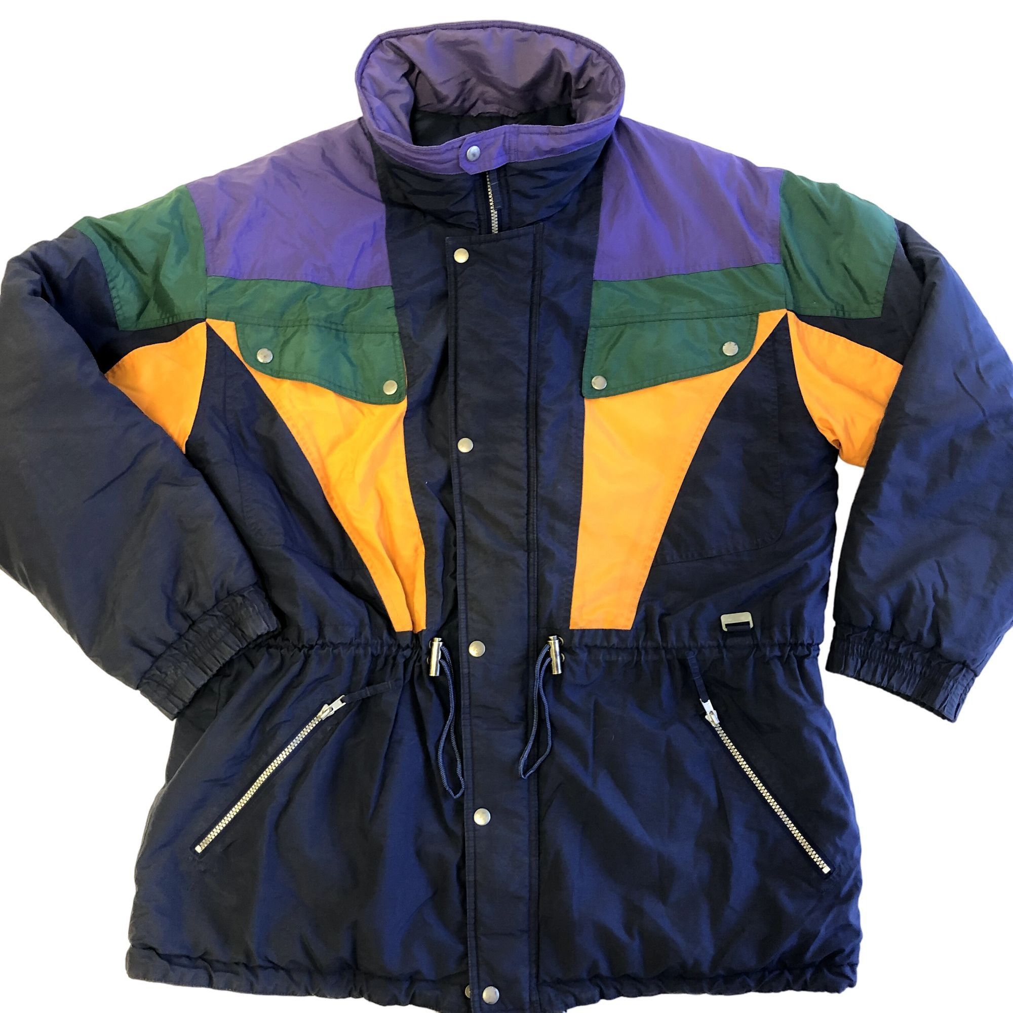 image of Unkwn 80's Stagsport Blue Color Block Puffer Snow Ski Jacket Xl, Men's