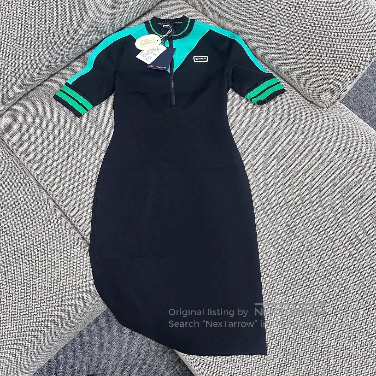 Louis Vuitton Louis Vuitton Striped Trim Short-Sleeve Dress. Size US 34 / EU 50 - 2 Thumbnail