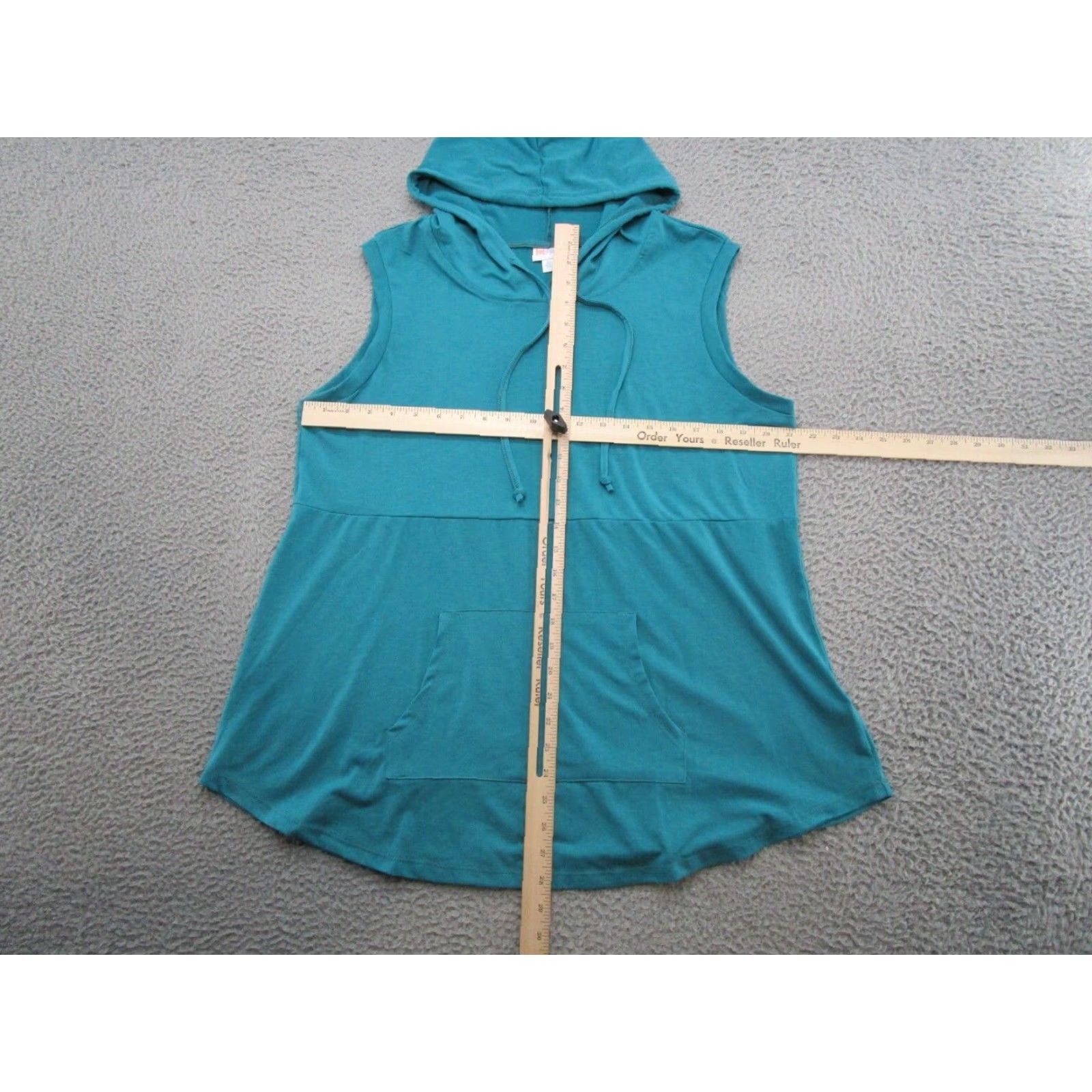 Vintage LuLaRoe Hoodie Women's Sleeveless Blue Drawstring XL Stretch Athletic Workout Shirt Size XL / US 12-14 / IT 48-50 - 6 Thumbnail