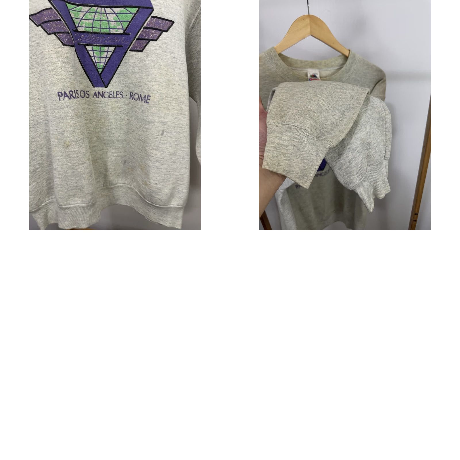 Vintage VTG Z. Cavaricci Sweatshirt Mens L Heather Gray Pullover High Waisted Denim Jean Promo Crewneck Size L Size US L / EU 52-54 / 3 - 8 Thumbnail