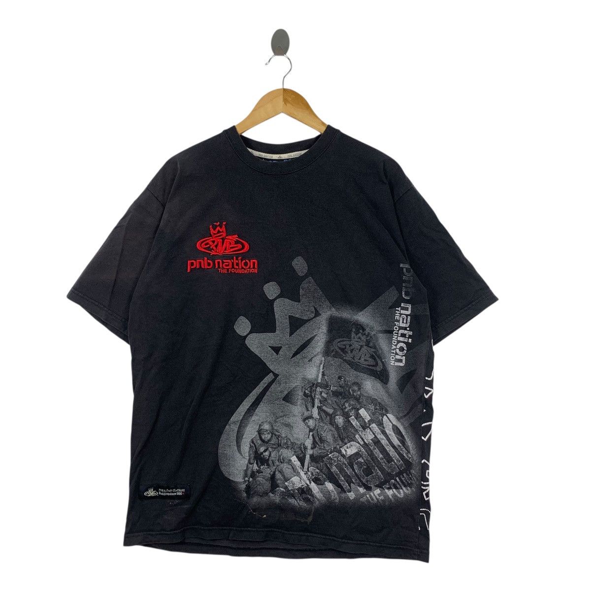 Vintage PNB NATION THE FOUNDATION Hip Hop Rap Thrashed Tee Shirt Top Size US XL / EU 56 / 4 - 3 Thumbnail